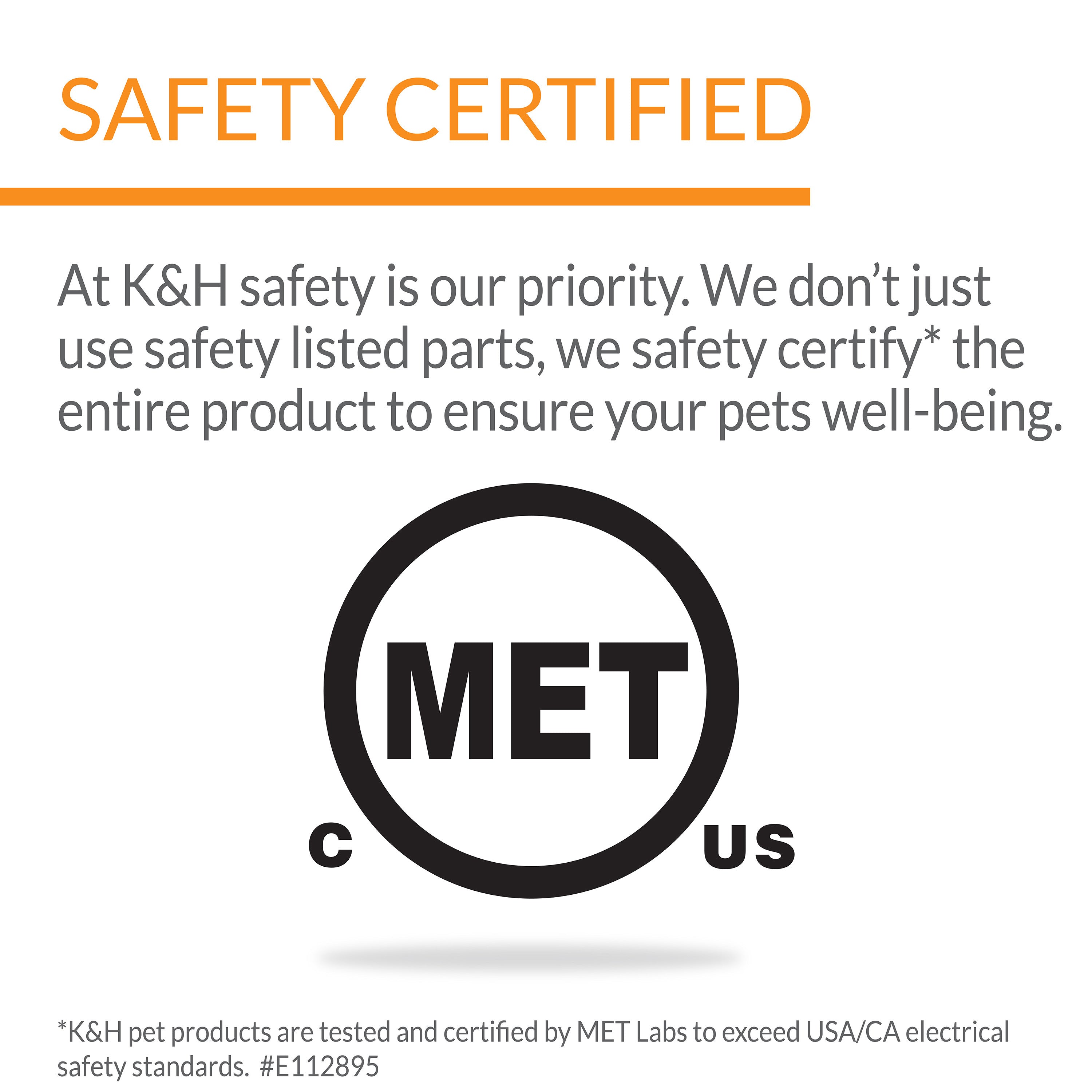 KandH Pet Products Thermo Plush Pad Indoor Heated Pet Bed Gray Medium 17.5 X 28 Inches