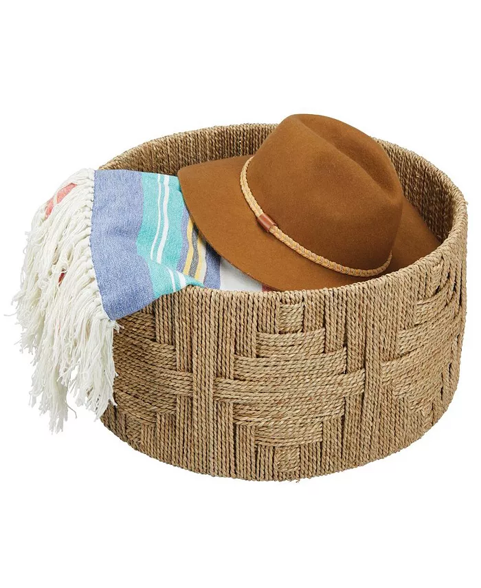 mDesign Large Woven Seagrass Braided Home Storage Basket Bin