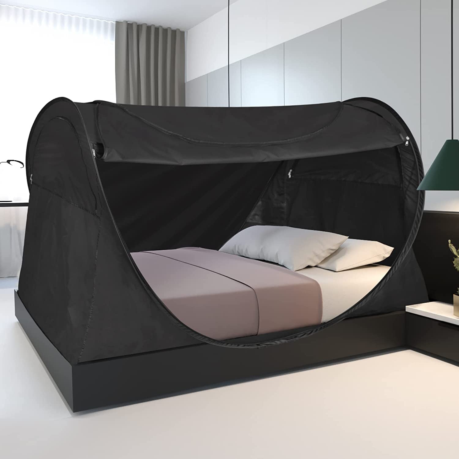 Alvantor Bed Tent Privacy Pop up Home Sleeping Tent Twin Size Charcoal