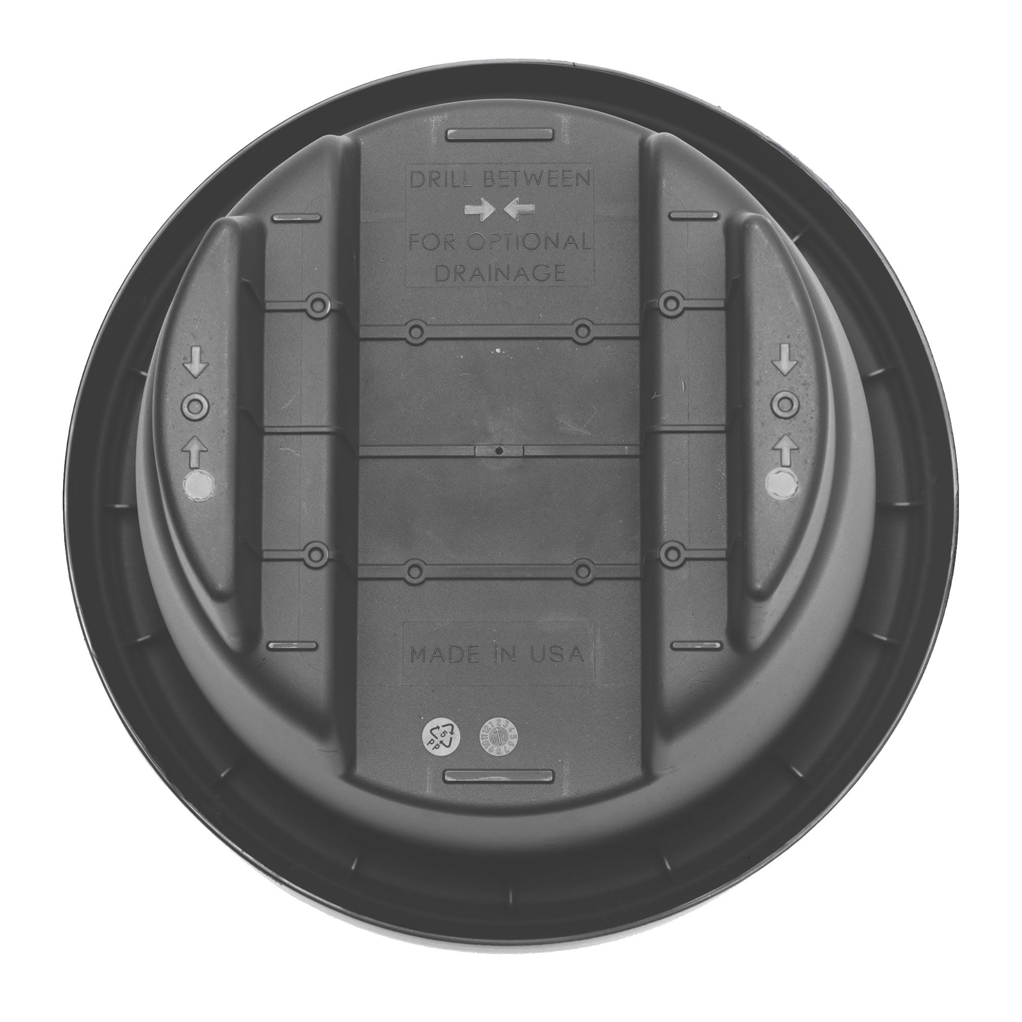 Bloem Modica Deck Rail Round Planter: 12" - Charcoal - Matte Finish, Fits Rail Sizes 3"-3.75", Durable Resin Pot, For Indoor and Outdoor Use, Gardening, 2 Gallon Capacity