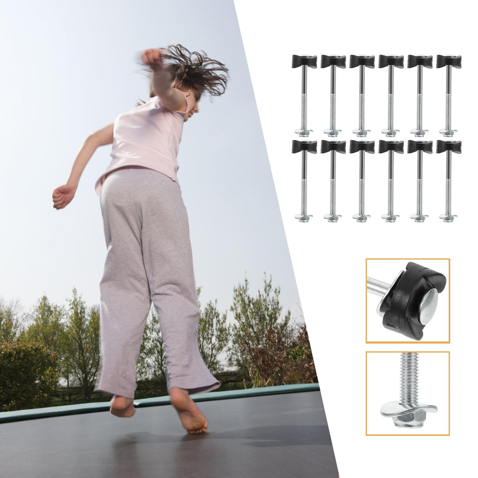Portable Trampoline Screws Strengthen Durable Stable Iron Loose Trampoline Enclosure Pole Spacers for Kids Trampoline
