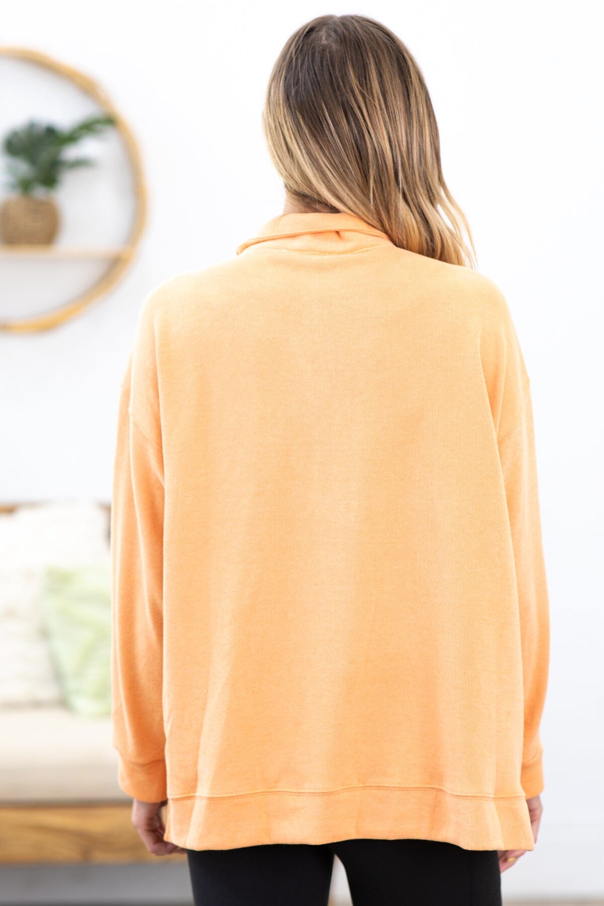 Light Orange 1/4 Zip Pullover