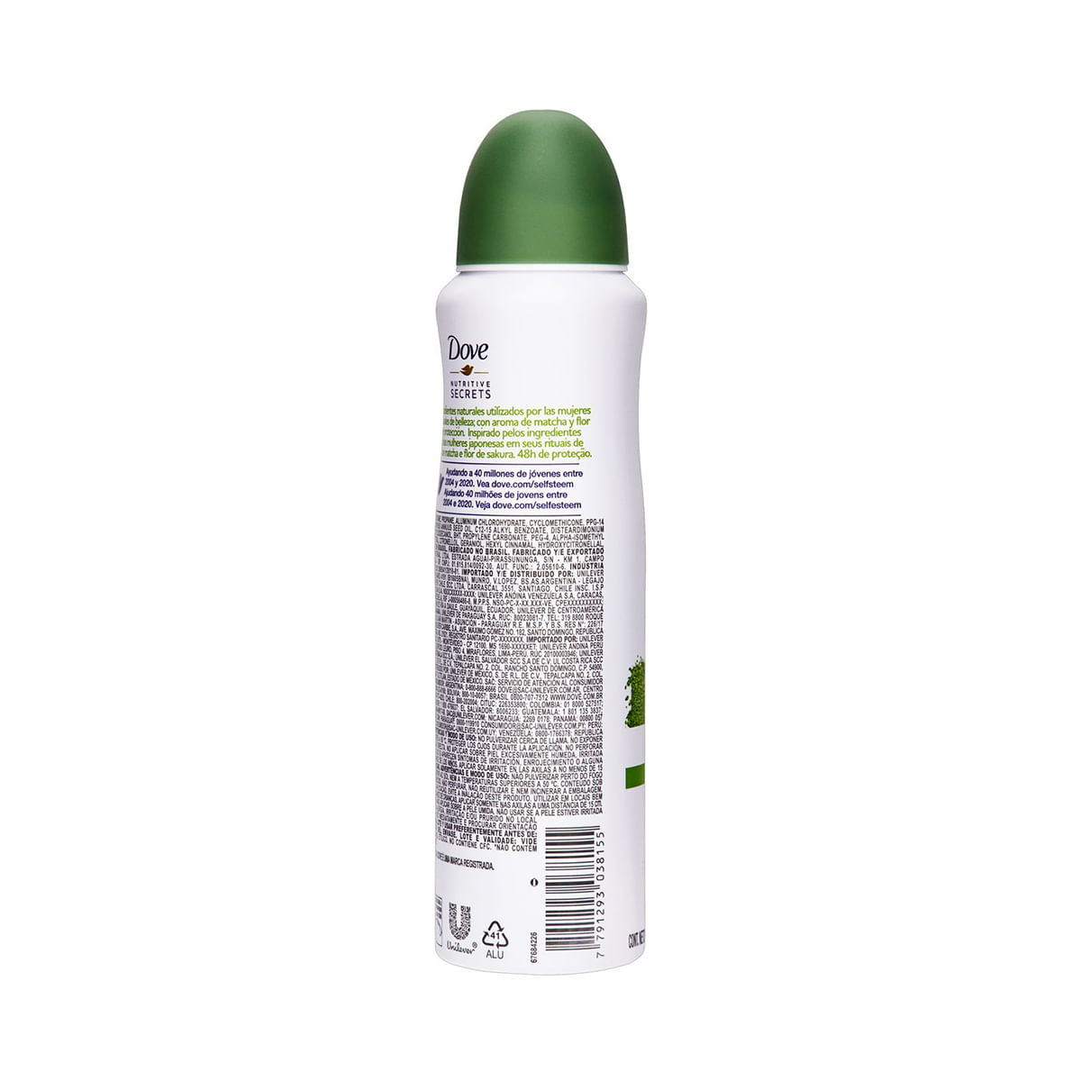 Desodorante Antitranspirante Aerosol Dove Nutritive Secrets Matcha e Flor de Sakura 150 ml