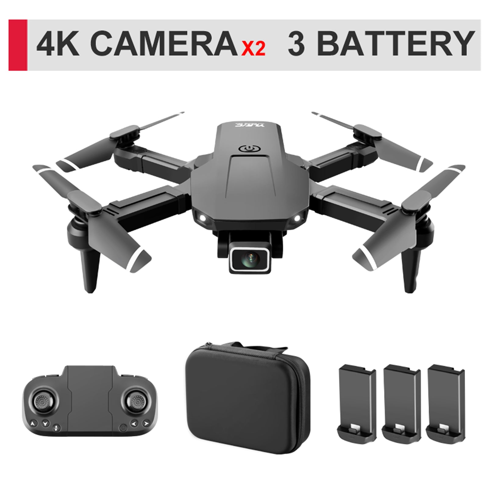 S68 RC Drone with 4K Wifi FPV Dual Drone Folding Quadcopter for with Gravity Sensor Control Headless Mode Gesture Photo Video Function