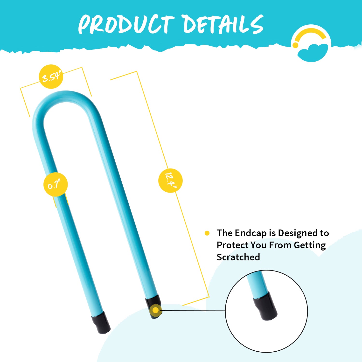 SkyBound Trampoline U-Shaped Anchor Kits - Heavy Duty Wind Stakes - Unique End-Cap Designed for Safety and Easy Install - Trampoline Accessories for Outdoor Protection - Set of 4 - Blue