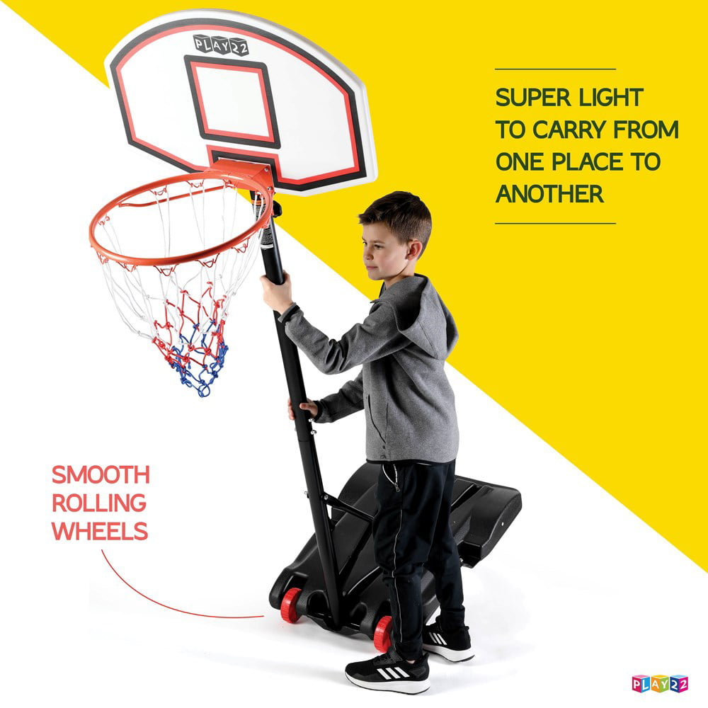 Basketball Hoop with Stand for Kids - Adjustable Height Basketball Hoop - Set to 5ft 9in and 6ft 9in Portable Basketball Weather Resistant Hoop Indoor Outdoor Play - Play22USA