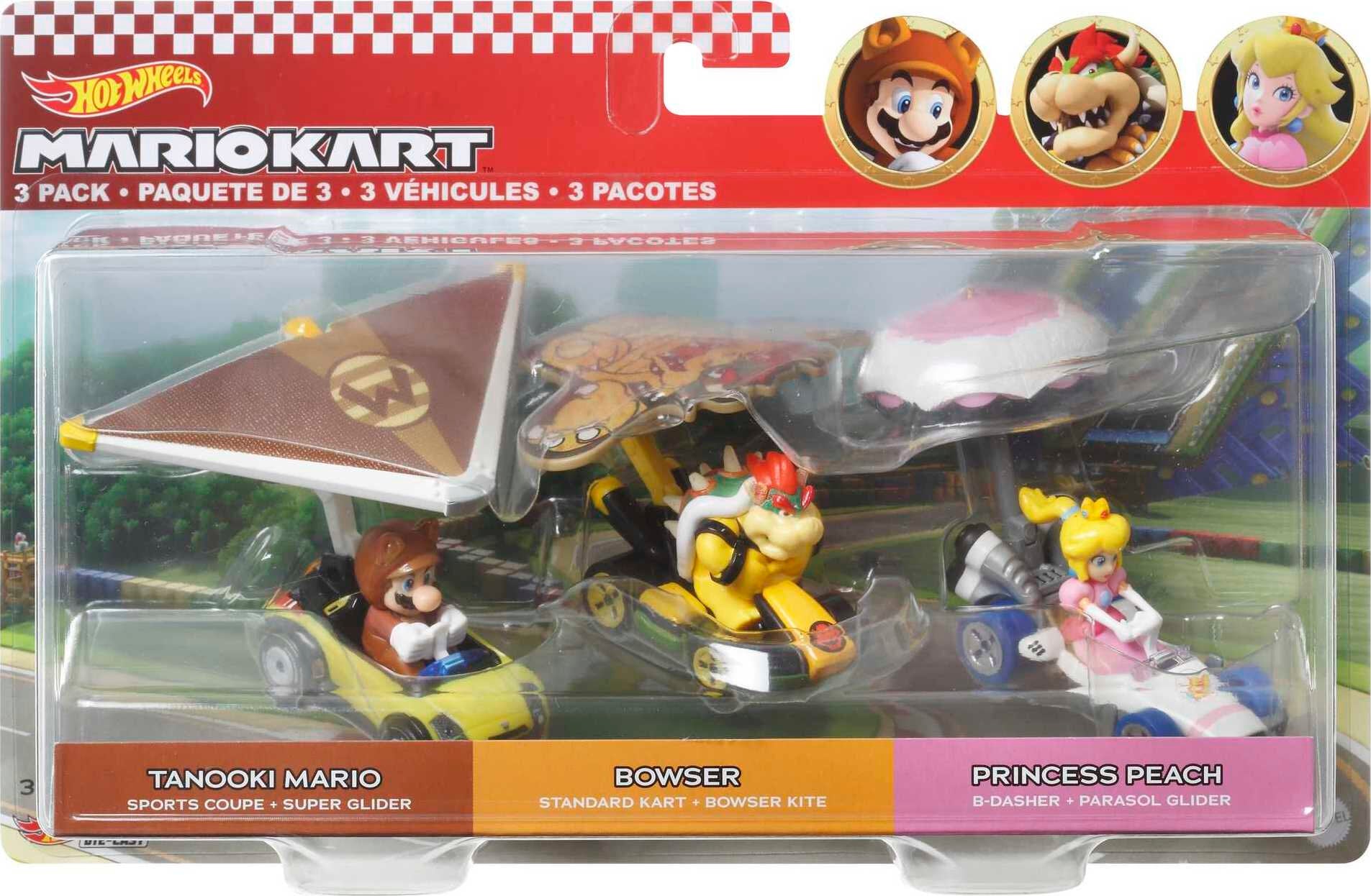 Hot Wheels Super Mario Character Car 3-Pack Collection
