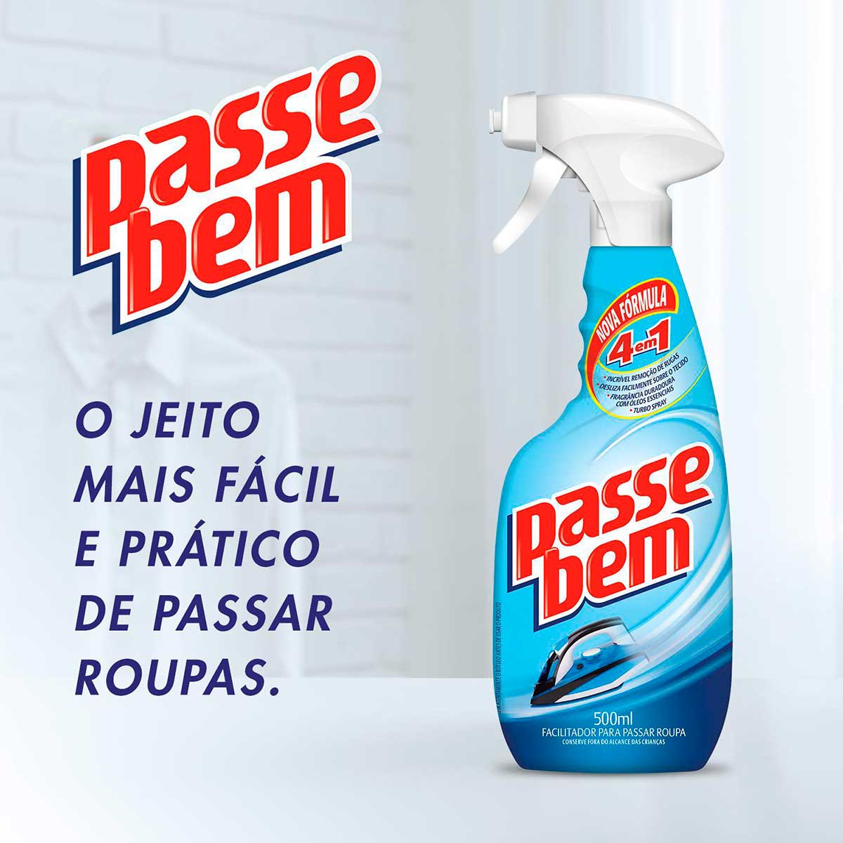 Facilitador Spray de Passar Roupas Passe Bem 4 em 1 500ml