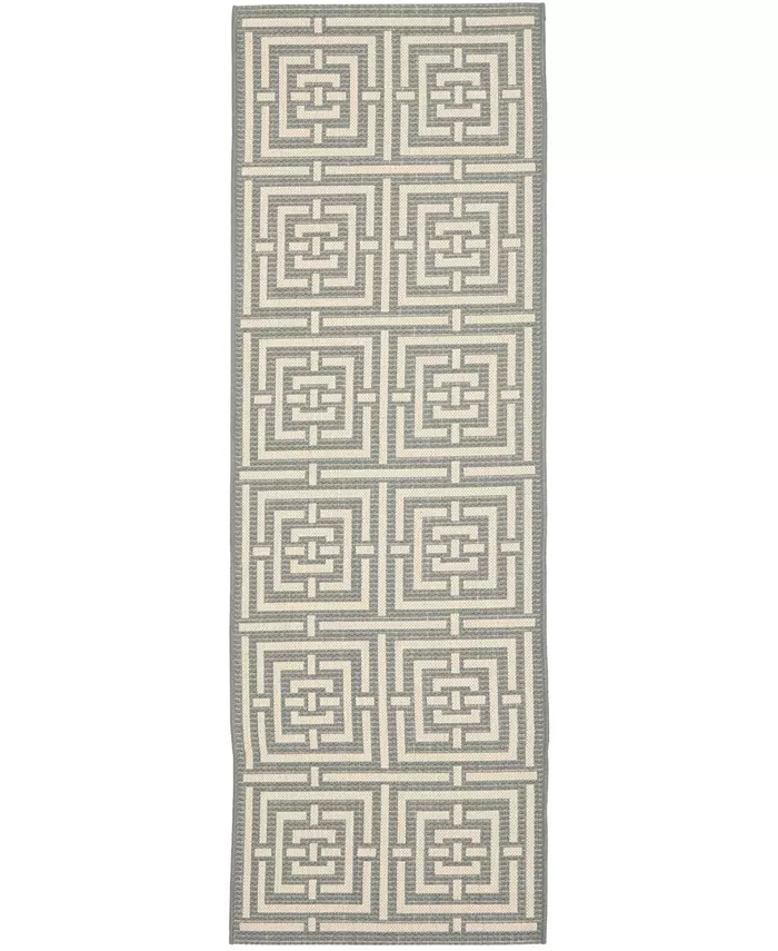 Safavieh Courtyard Grey and Cream 2'3