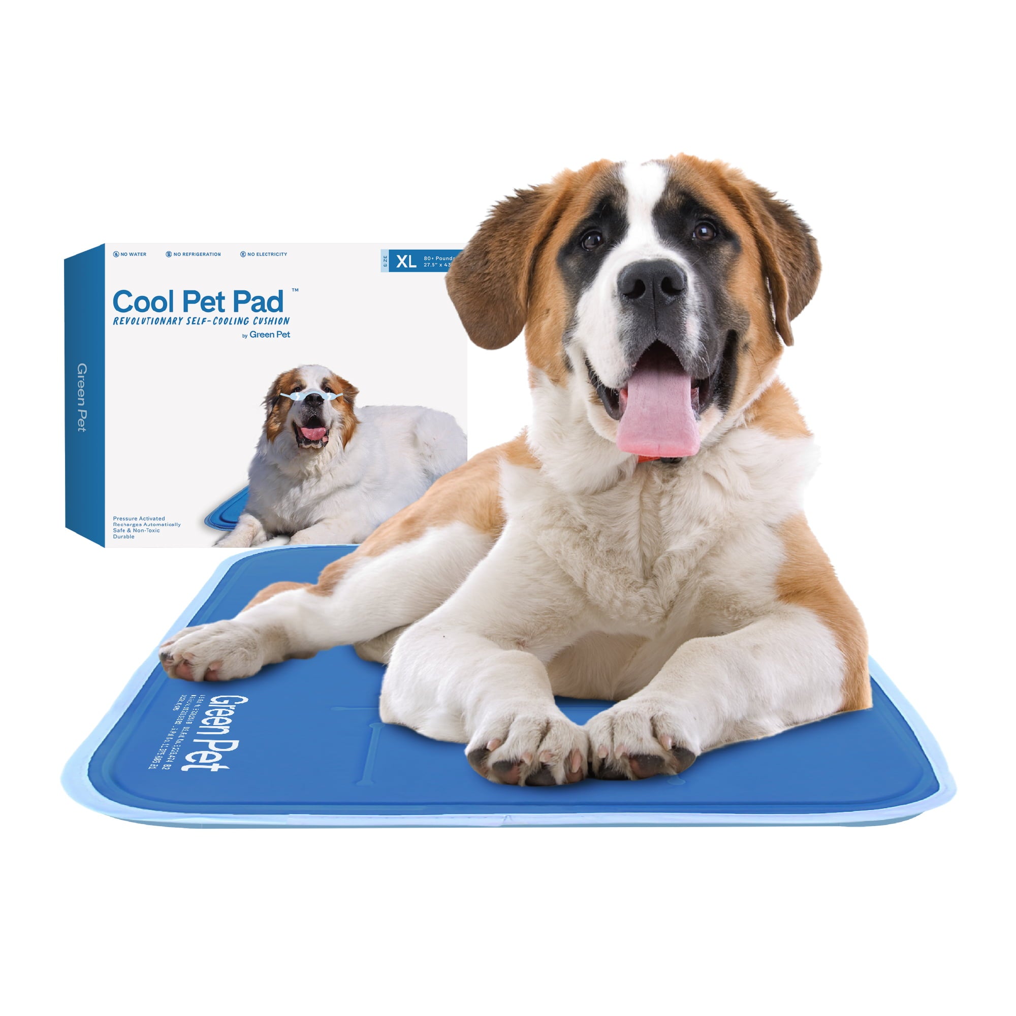 The Green Pet Shop Dog Cooling Mat， Extra Large - Pressure-Activated Gel Dog Cooling Pad - This Pet Cooling Mat Keeps Dogs and Cats Comfortable， Avoid Overheating - Ideal for 80 Plus Lb. Dogs
