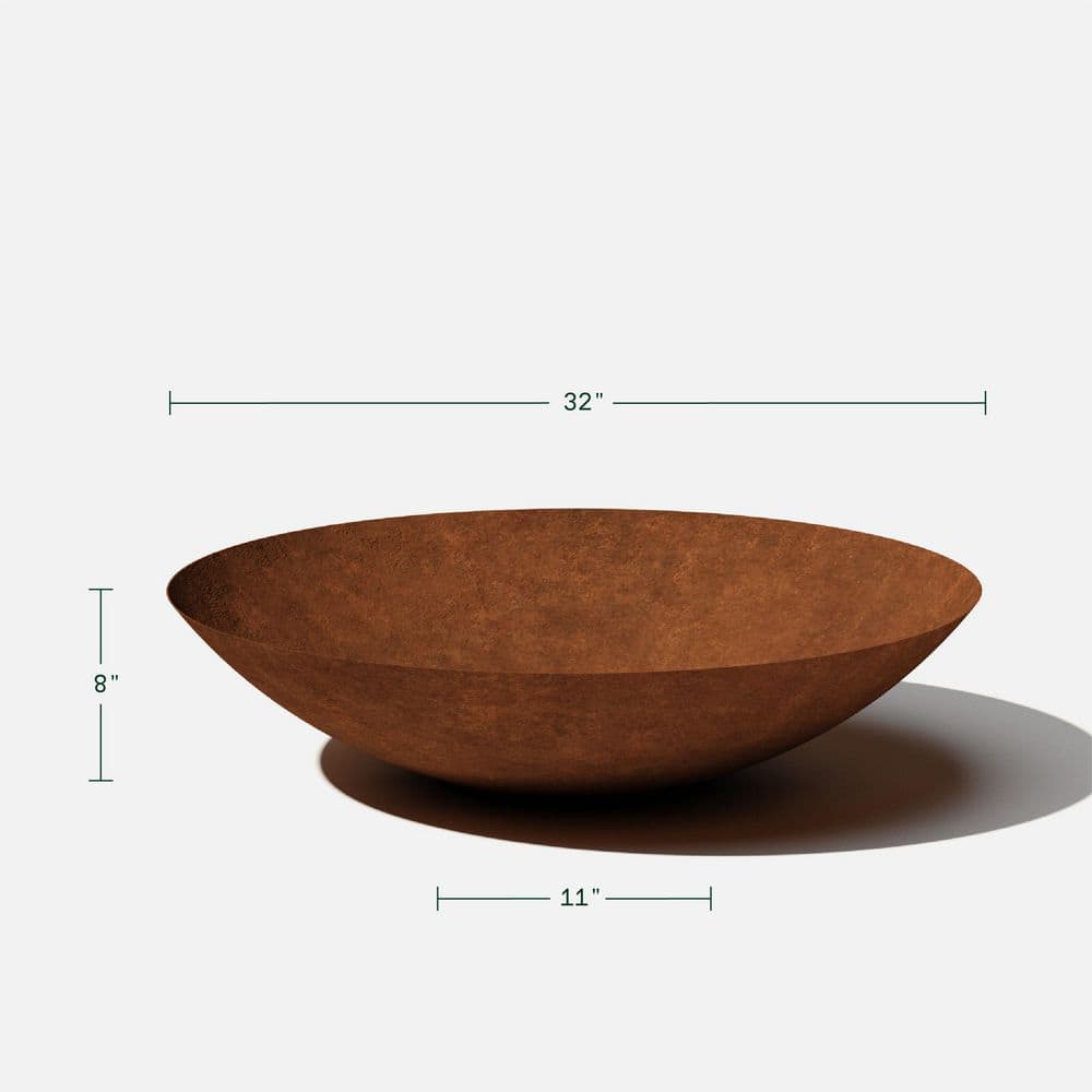 Veradek Rust Bowl 32 in. Corten Steel Metal Round Planter RBV32RS