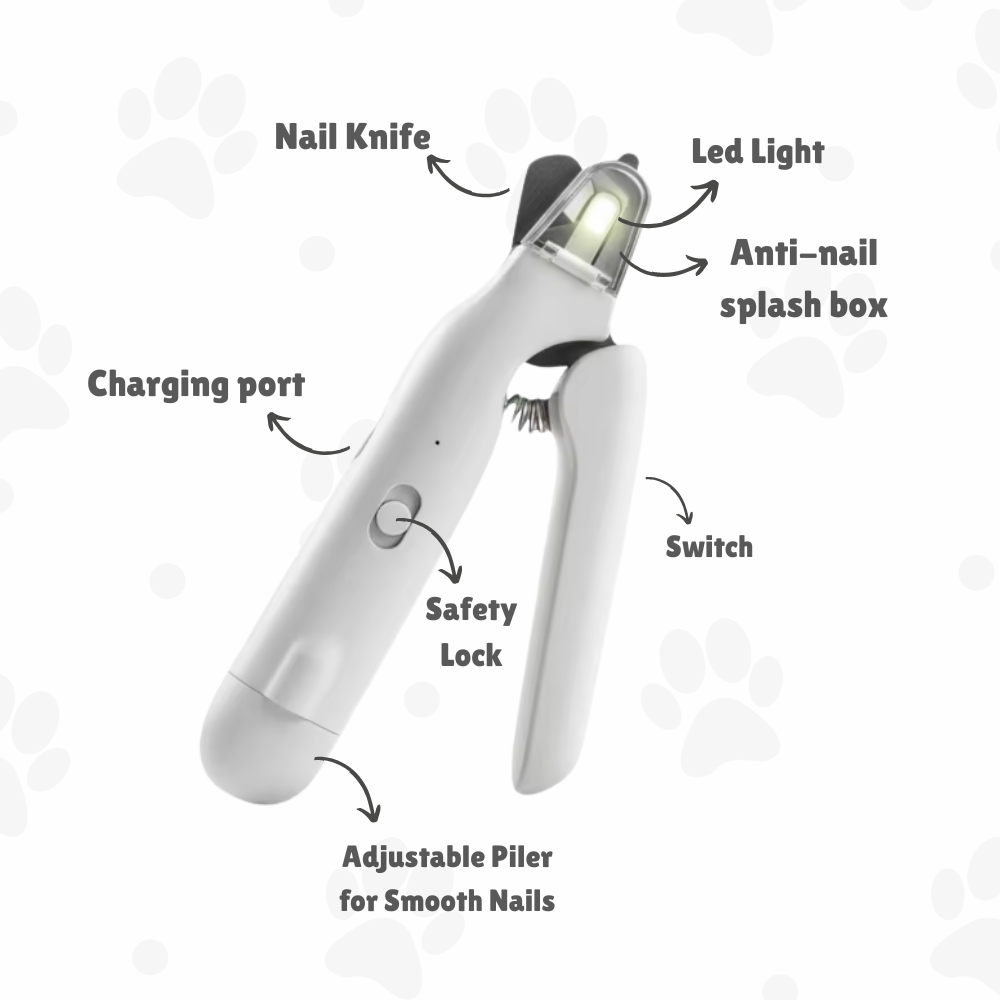 Pet Nail Clipper with LED Light | Safe Precision Trimmer – 2-in-1 Grooming Tool
