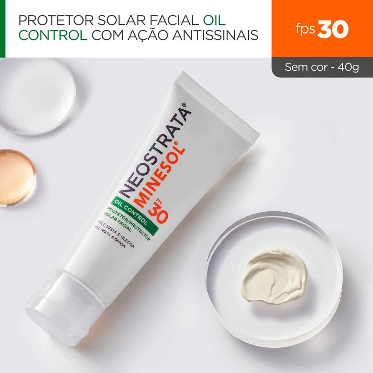 Protetor Solar Facial Neostrata Minesol Oil Control Pele Oleosa FPS 30 com 40 g