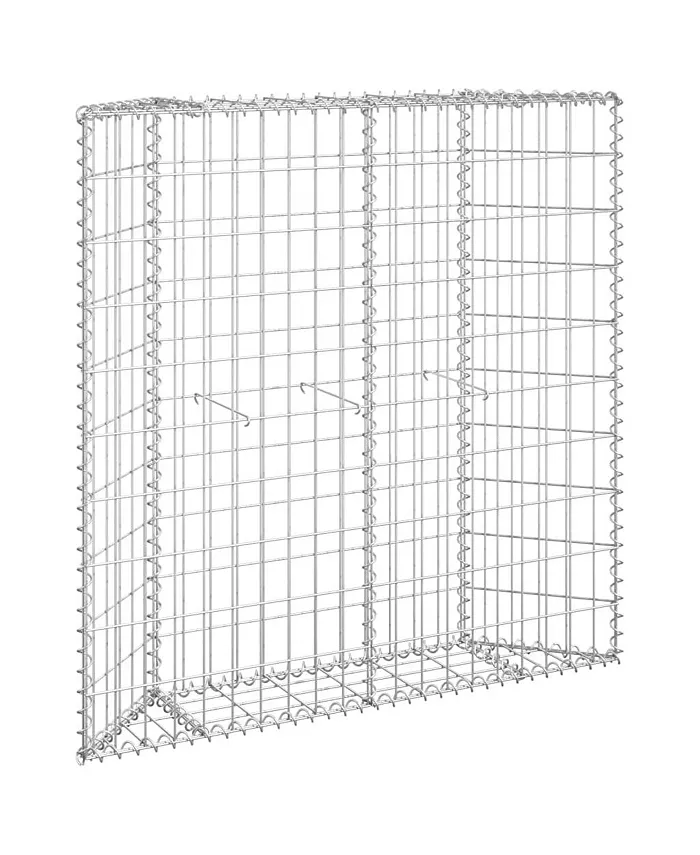 vidaXL Trapezium Gabion Raised Bed Galvanized Steel 39.4