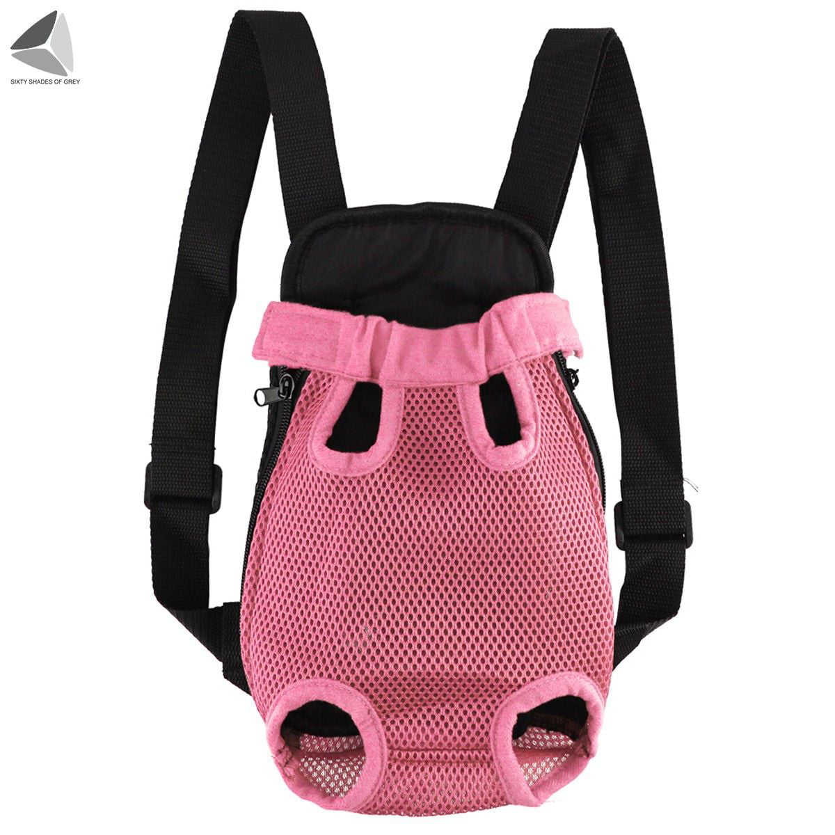Sixtyshades Pet Dog Carrier Backpack Adjustable Puppy Travel Bag Legs Out (S， Pink)
