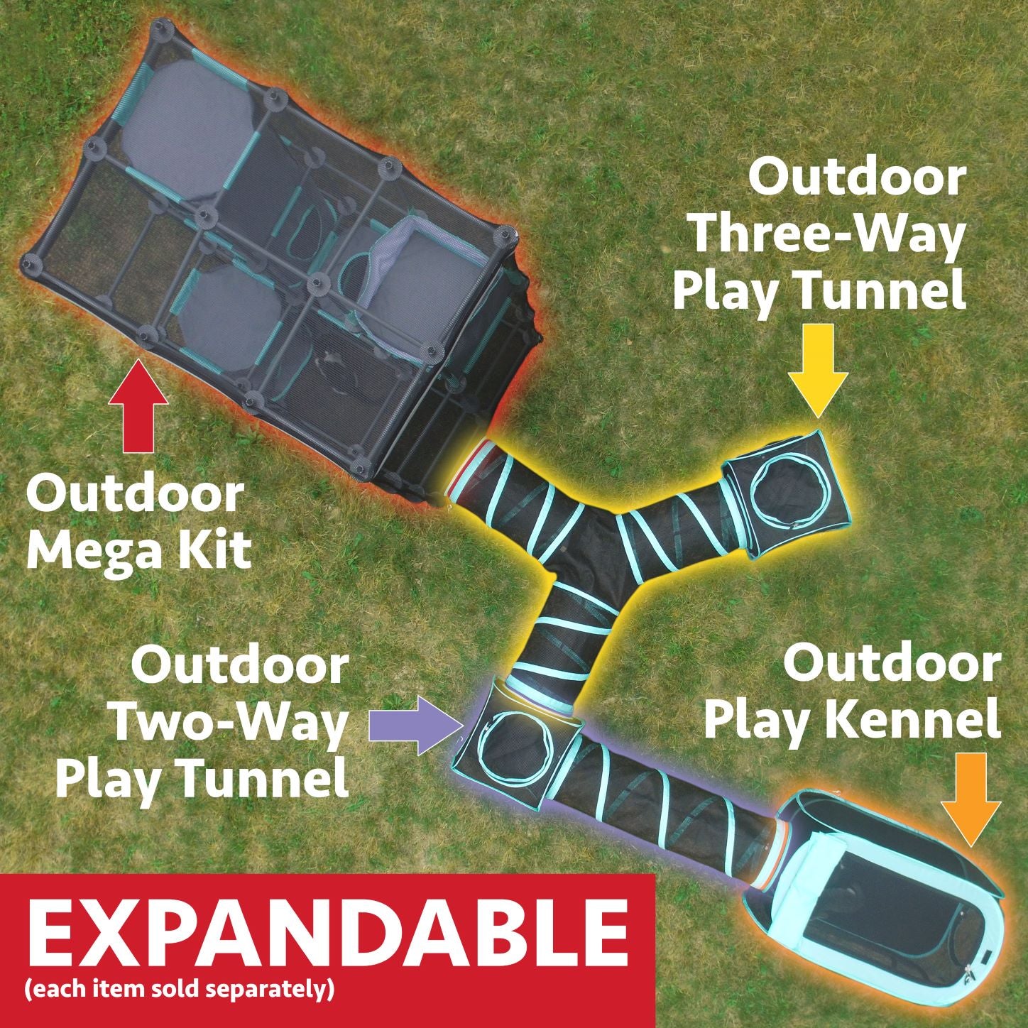 Kitty City Outdoor Play Kennel， Cat， Small Animal