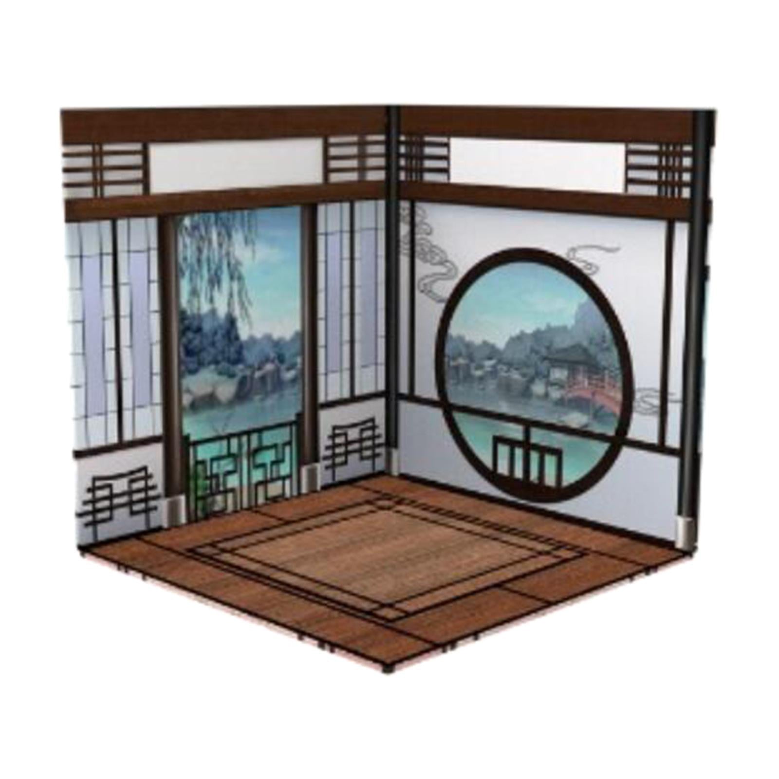 1/12 Scale Backdrop Scene Model Storage Organizer Layout Collection Decorative Scene Display Collection Background for Action Figures Dolls Chinese Room