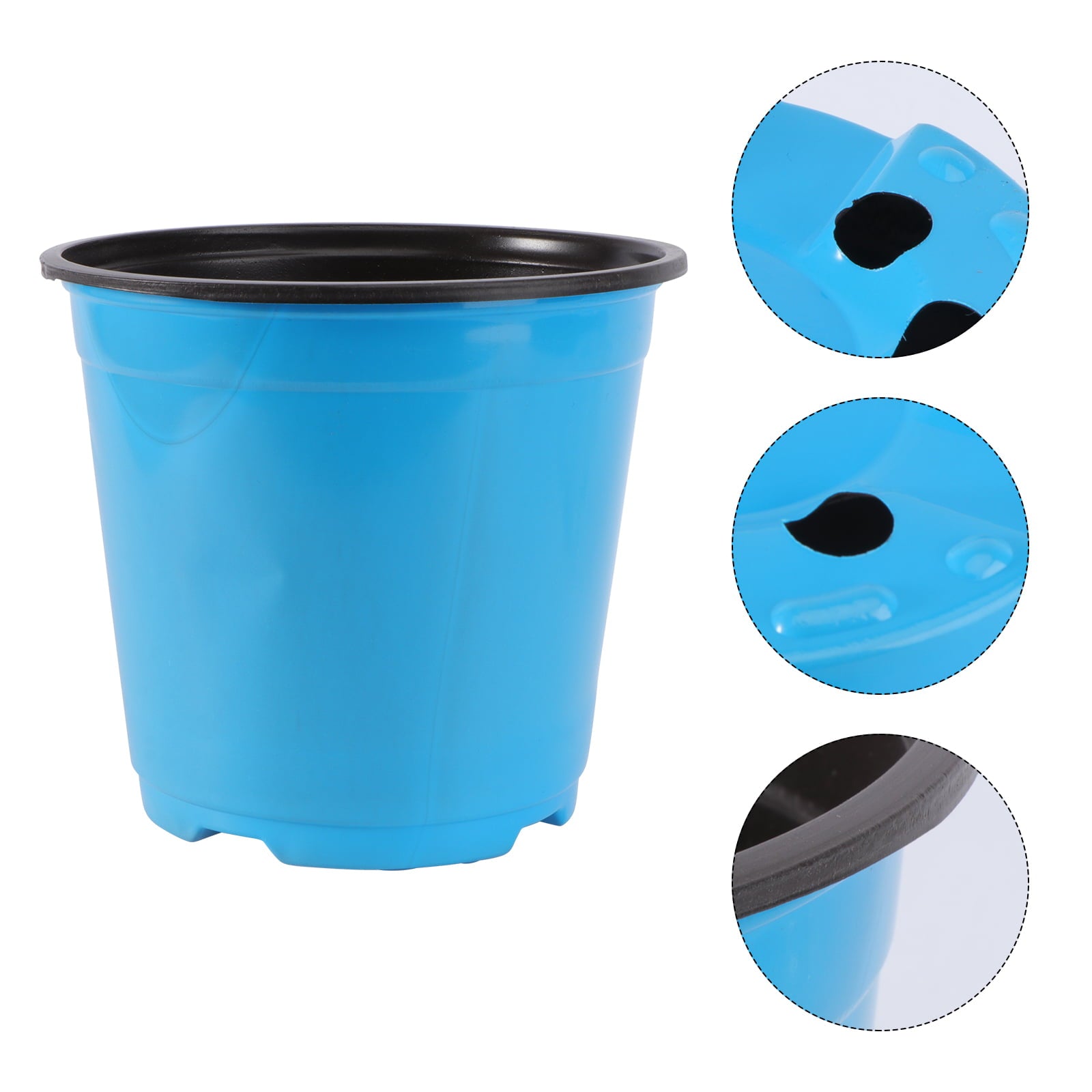 Homemaxs Round Bucket Thicken Plastic Flower Pots Tree Growing Bucket Garden Balcony Planters Pot (Blue, 5 Gallons Capacity)