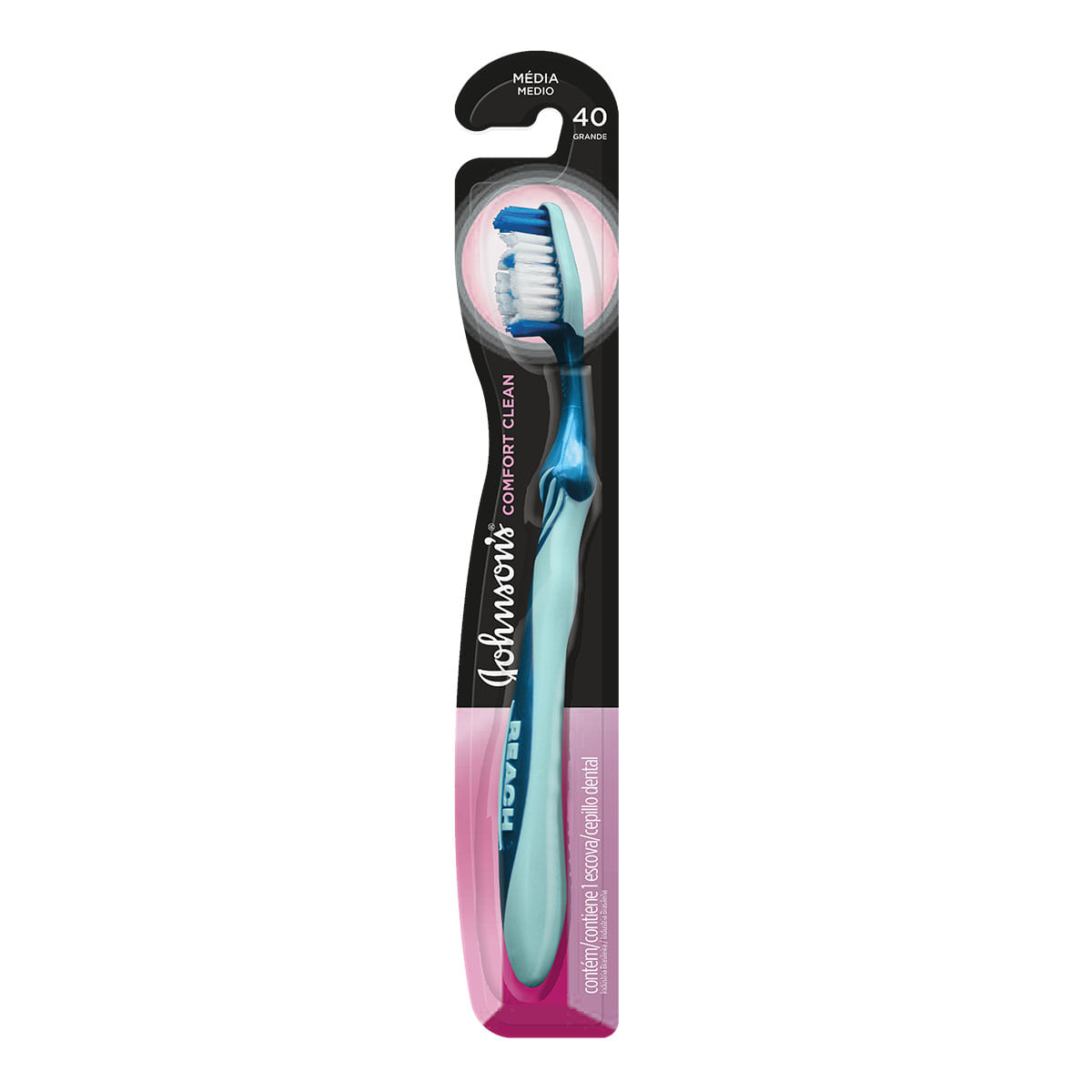 Escova Dental Johnson & Johnson Reach Comfort Clean Azul