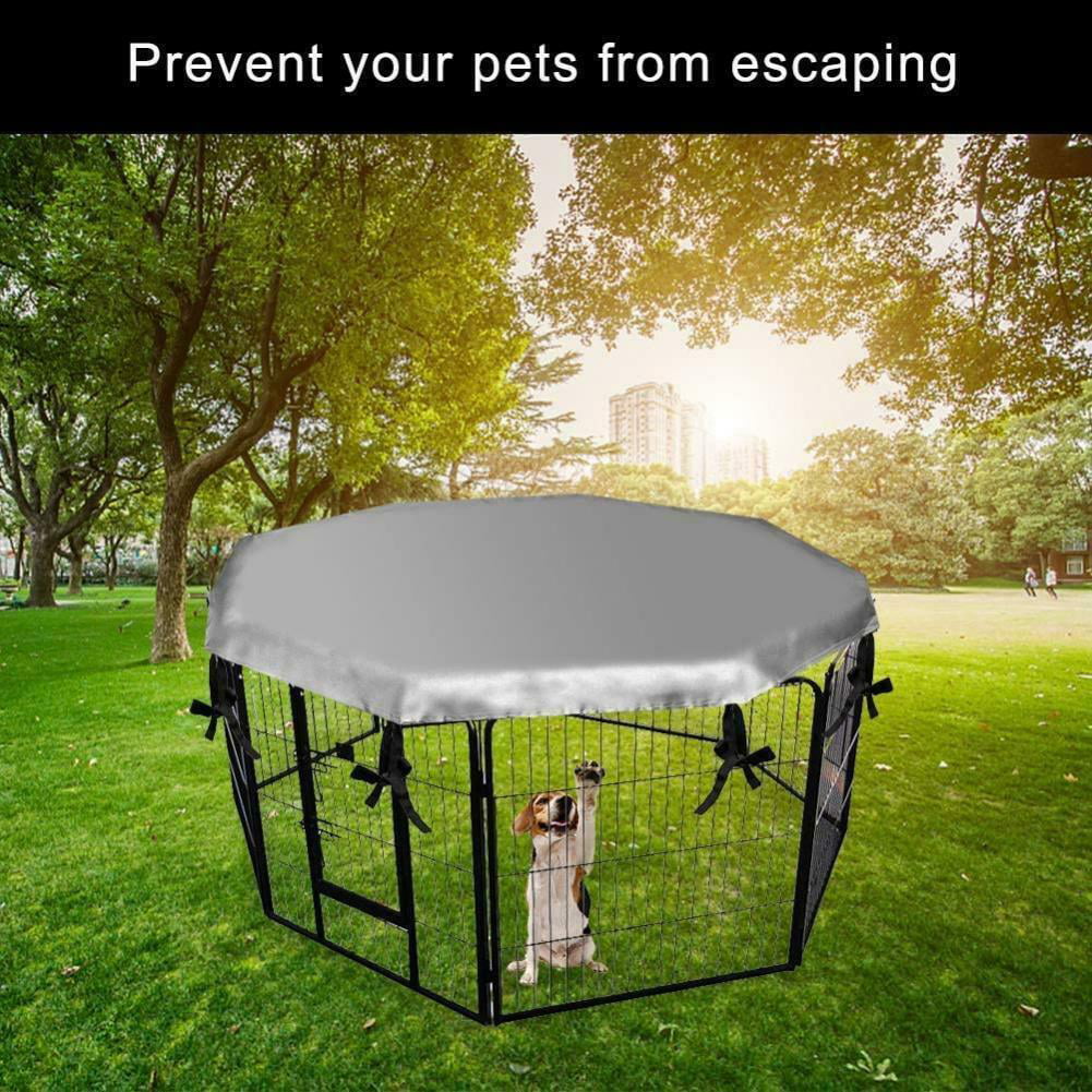 Dog Playpen Cover - Sun/Rain Proof Dog Pen Cover Provide Shade and Security Outdoor Indoor， Fits 24