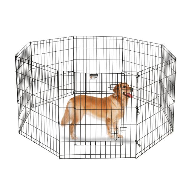 Playpen for Dogs with Panels in Black (24 in. L x 3 in. W x 24 in. H (22 lbs.))
