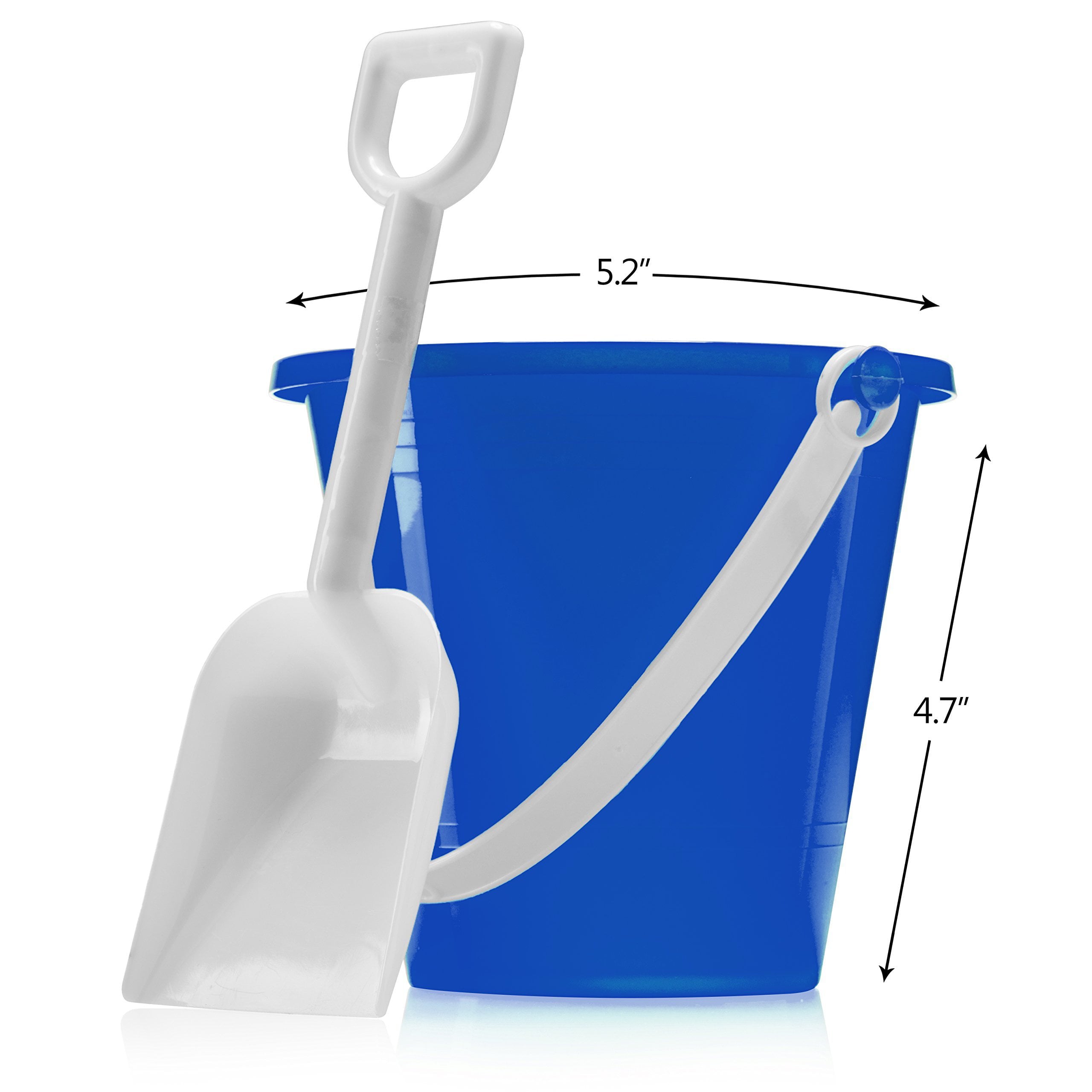 Top Race Beach Pails and Sand Shovels 5 Inch Pack of 6 Use for Sand Molds at The Sandbox