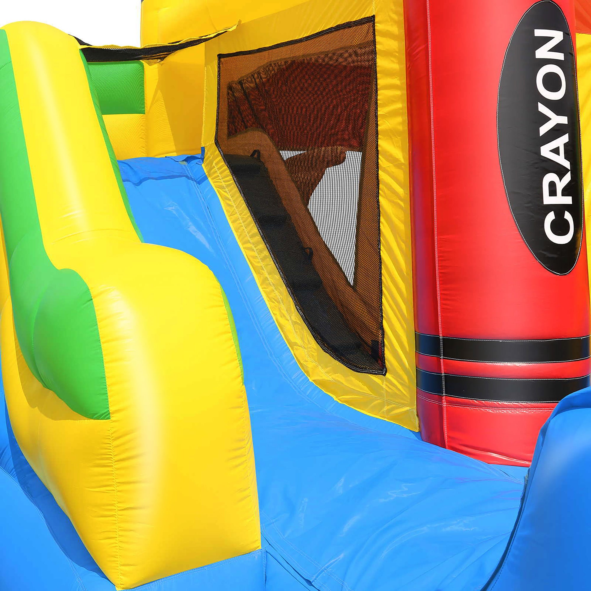 Cloud 9 Commercial Grade Crayon Castle Bounce House with Slide and Blower - 100% PVC 18' x 17' Inflatable Bouncer