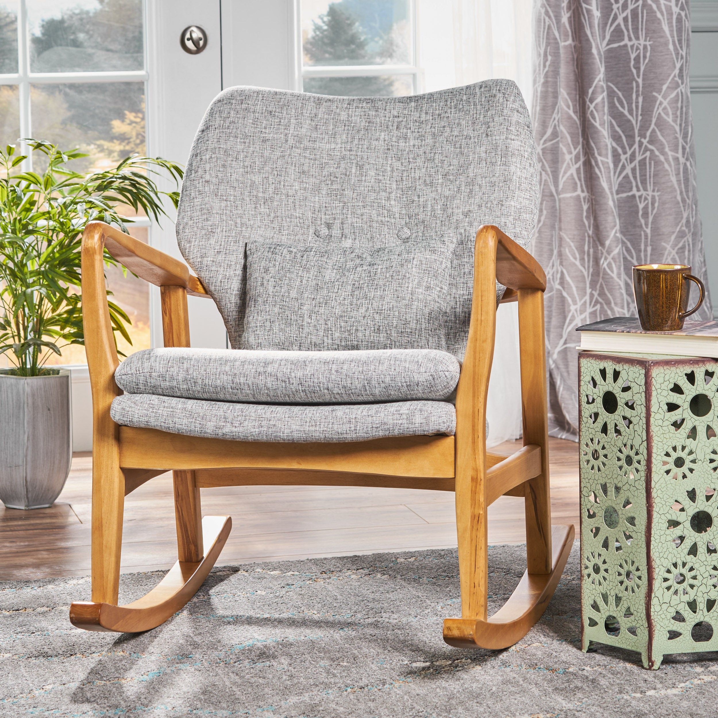 Balen Mid Century Modern Fabric Rocking Chair