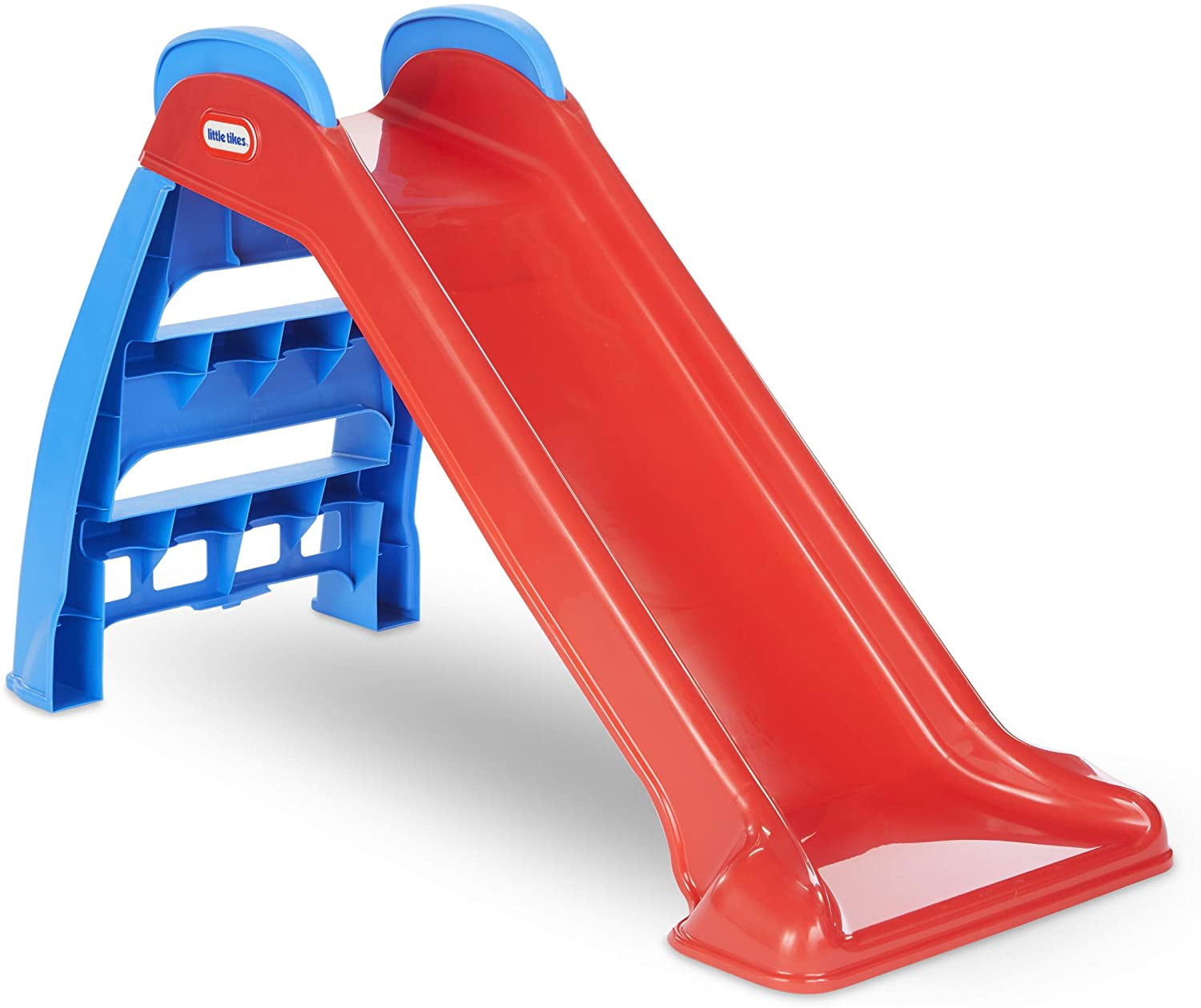 Little Tikes First Slide Toddler Slide， Easy Set Up Playset for Indoor Outdoor Backyard， Easy to Store， Safe Toy for Toddler， Slip And Slide For Kids (Red/Blue)