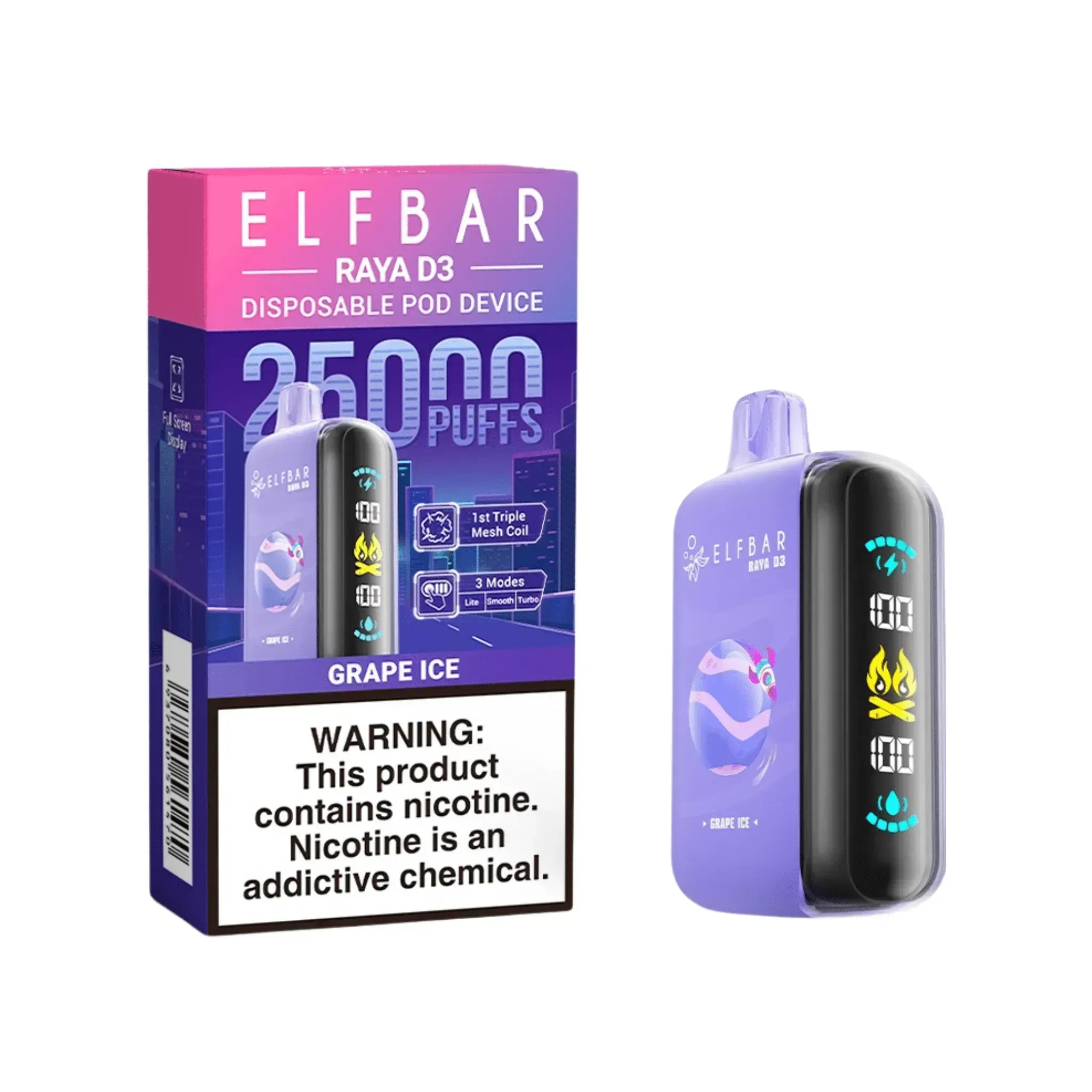 Elf Bar Raya D3 25000 Puffs Disposable Vape – Long-Lasting & Full-Flavour
