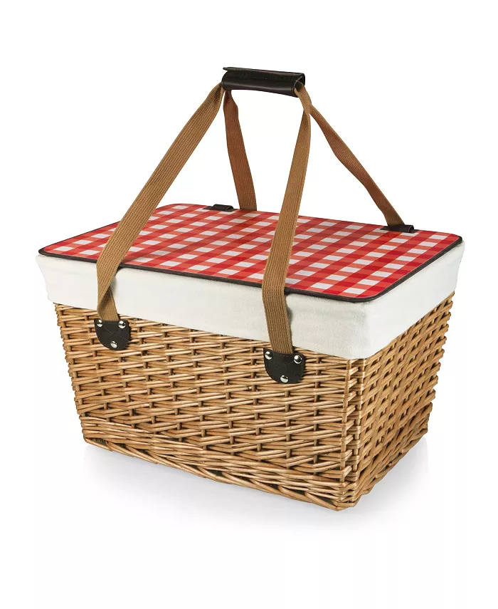 Picnic Time Red Canasta Grande Wicker Basket