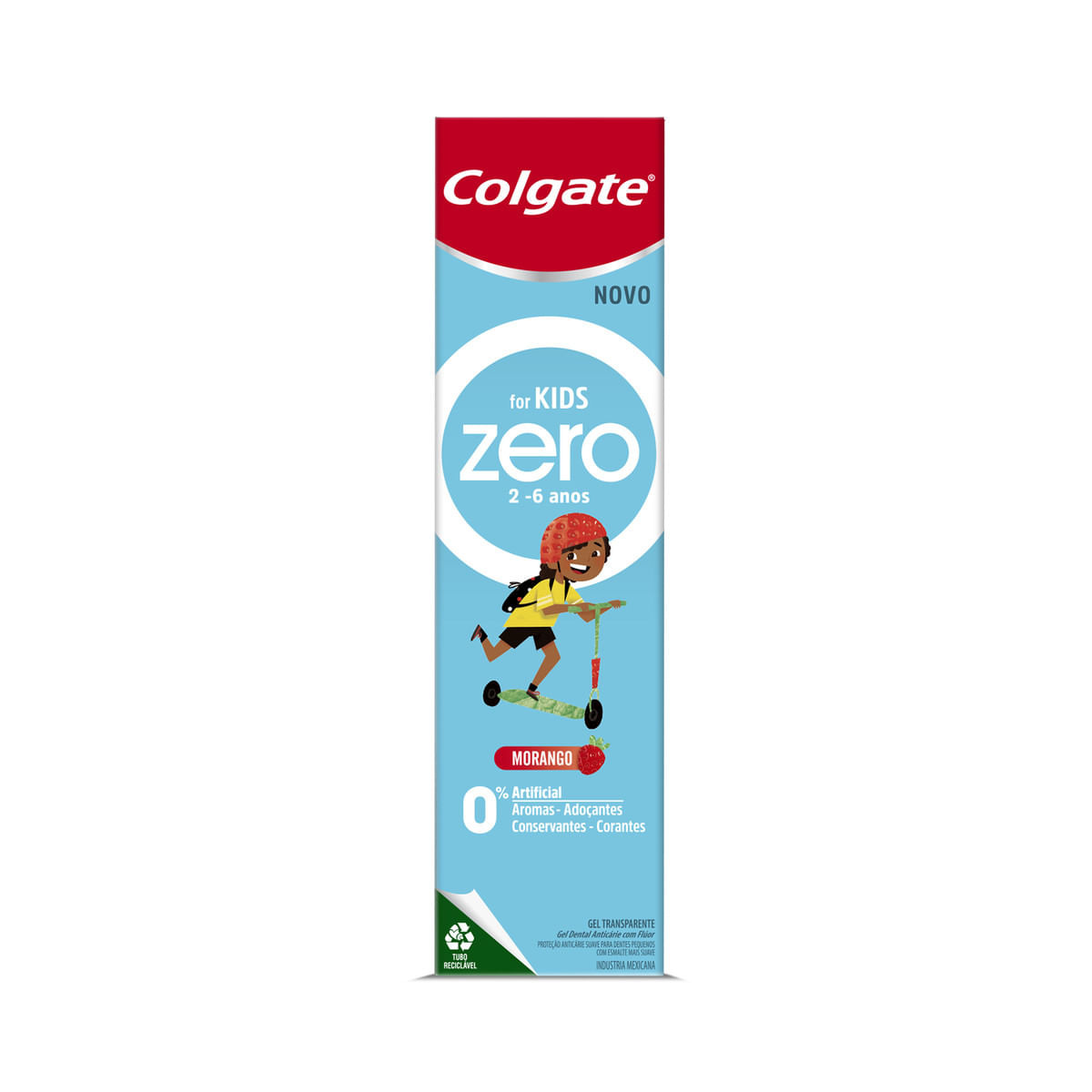 Gel Dental Colgate For Kids Zero com Fluor Morango 70 g