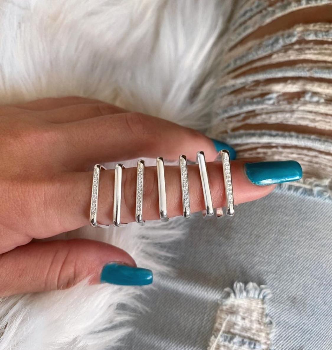 Anel Quadrado cravejado