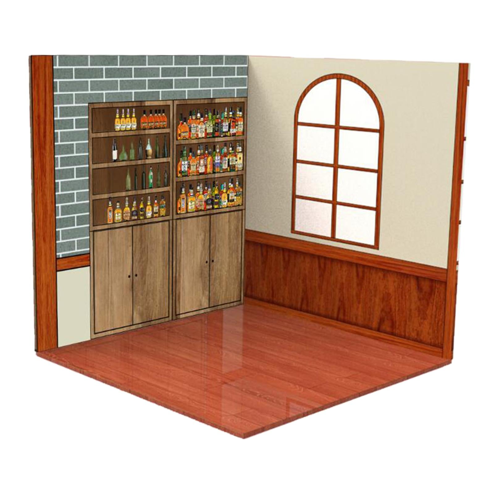 1/12 Scale Backdrop Scene Model Collection ama Parking Background Background Board Scene for Action Figures Dolls Vehicle Scene Toy Tea House