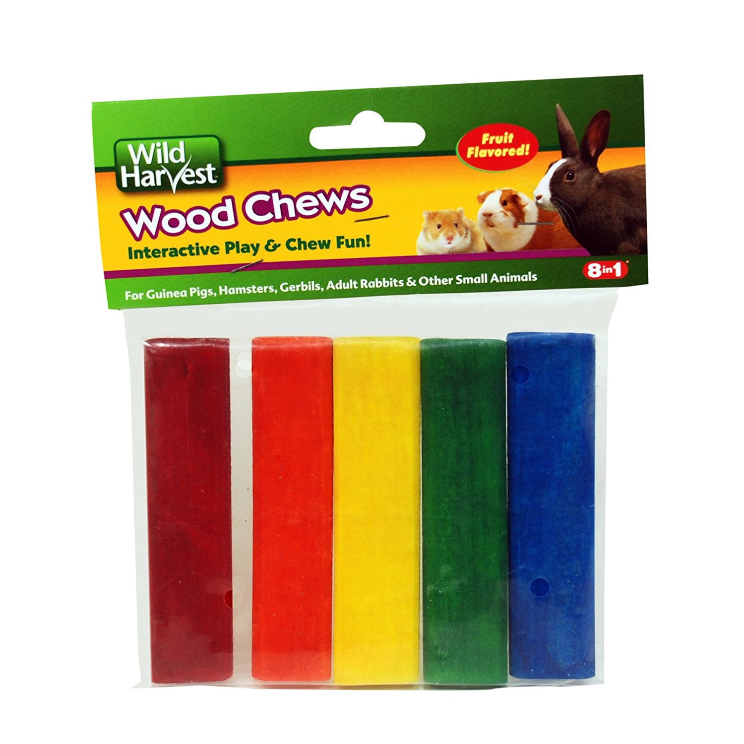 Wild Harvest Colored Fruit Flavored Wood Chews for Small Animals