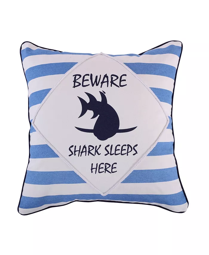 Levtex Sammy Shark Beware Decorative Pillow， 18