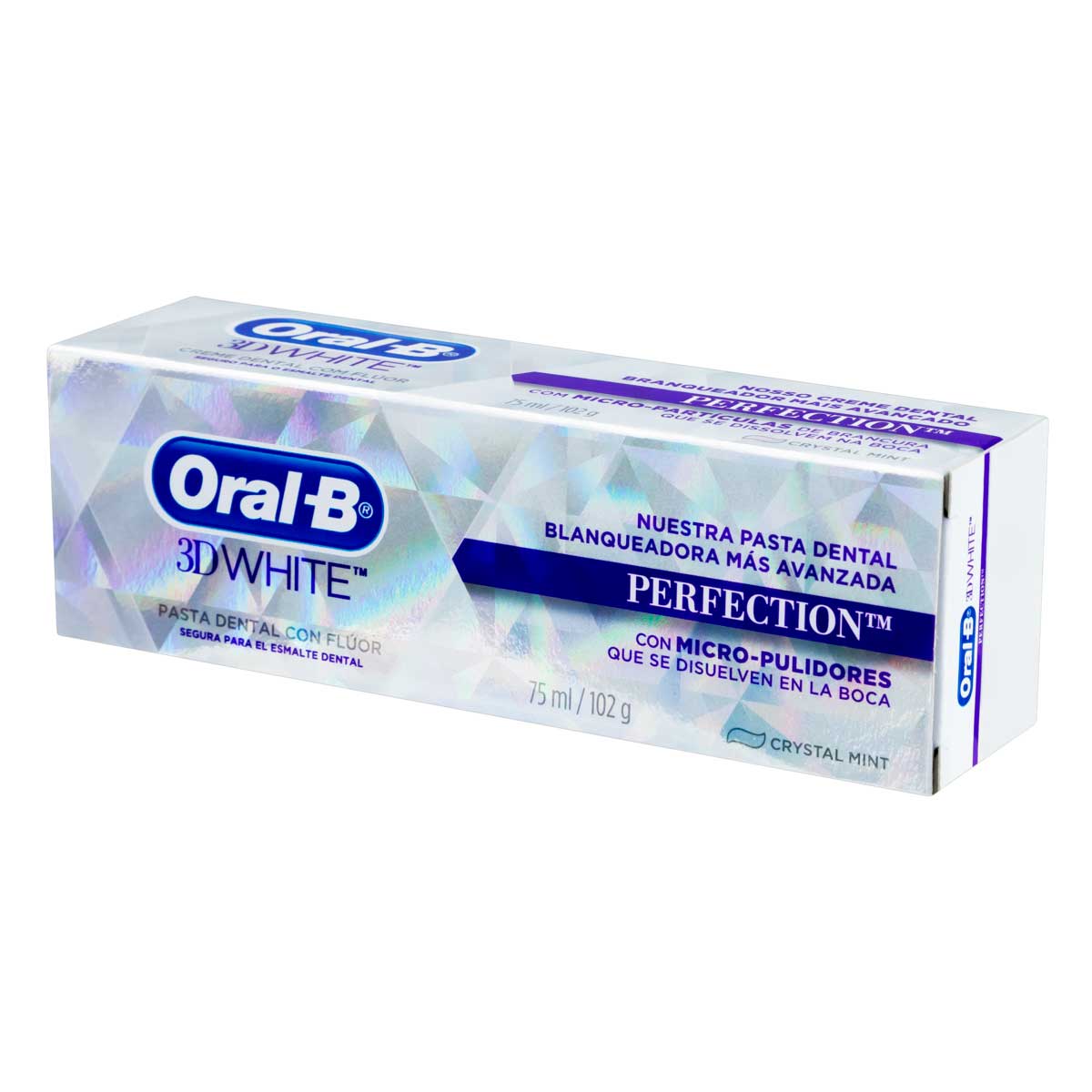 Creme Dental com Fluor Crystal Mint Oral-B 3D White Perfection Caixa 102g