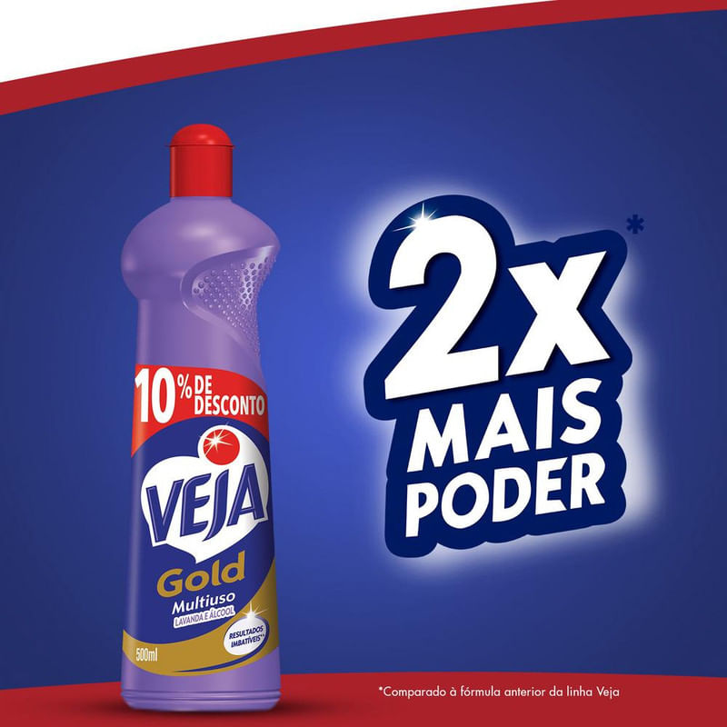 Limpador Multiuso Veja Gold Lavanda e Alcool 500ml com 10% de Desconto