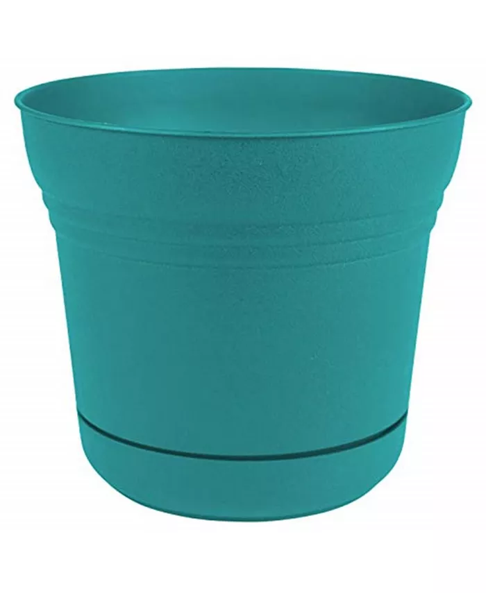 Bloem SP1426 Saturn Planter w  Saucer 14 Bermuda Teal