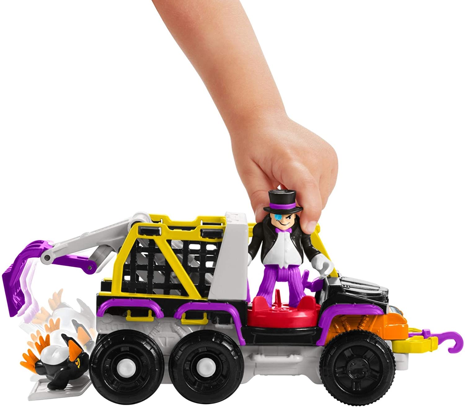 Imaginext Gotham City DC Superfriends Batman Villain vehicle with Minifigure - Penguin and 8 Wheeler Truck