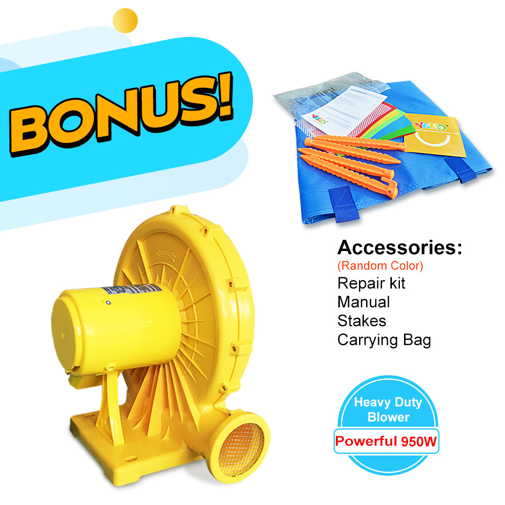 YARD Inflatable Bouncer Jumper Bounce House Obstacle Coure with Blower 6096N