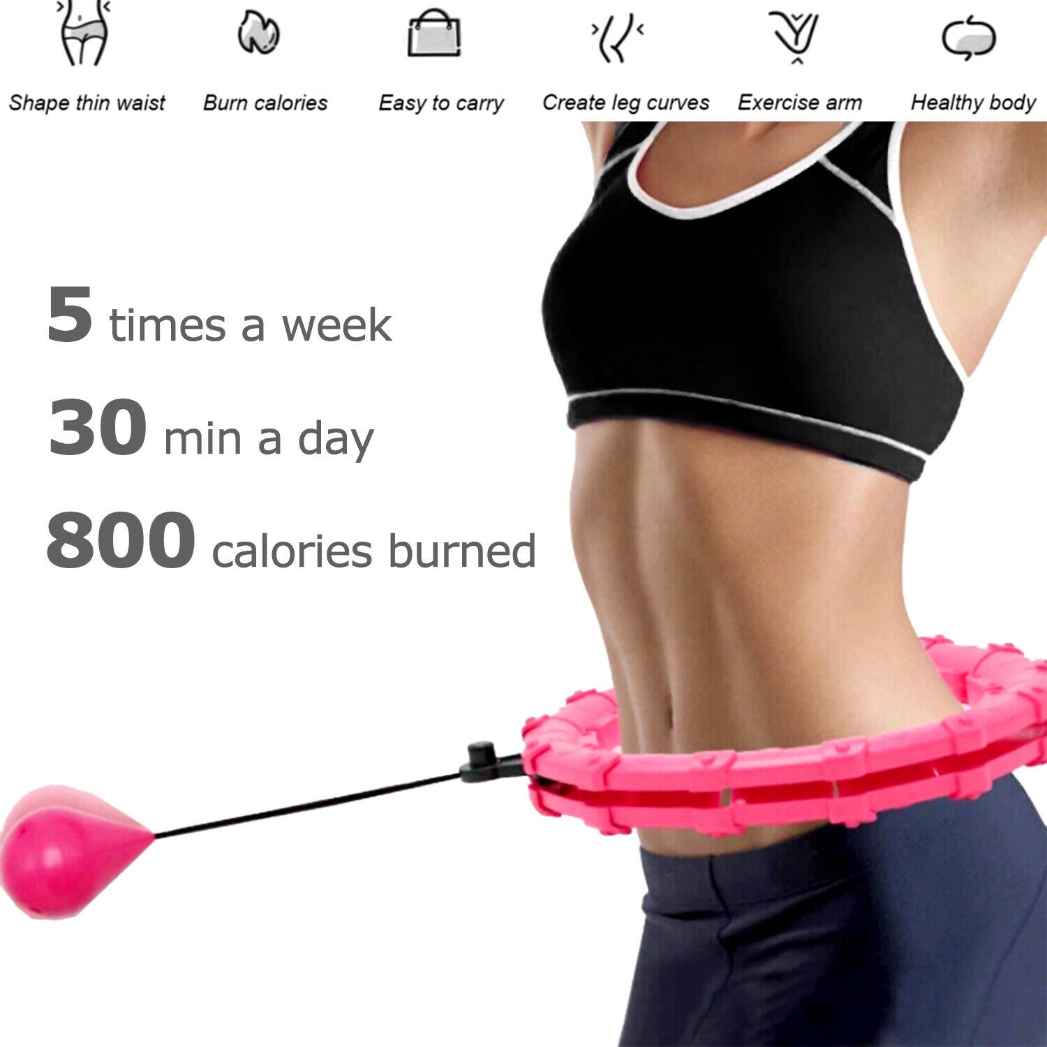 24 Knots Smart Hula Hoop Detachable Massage Exerciser Fitness