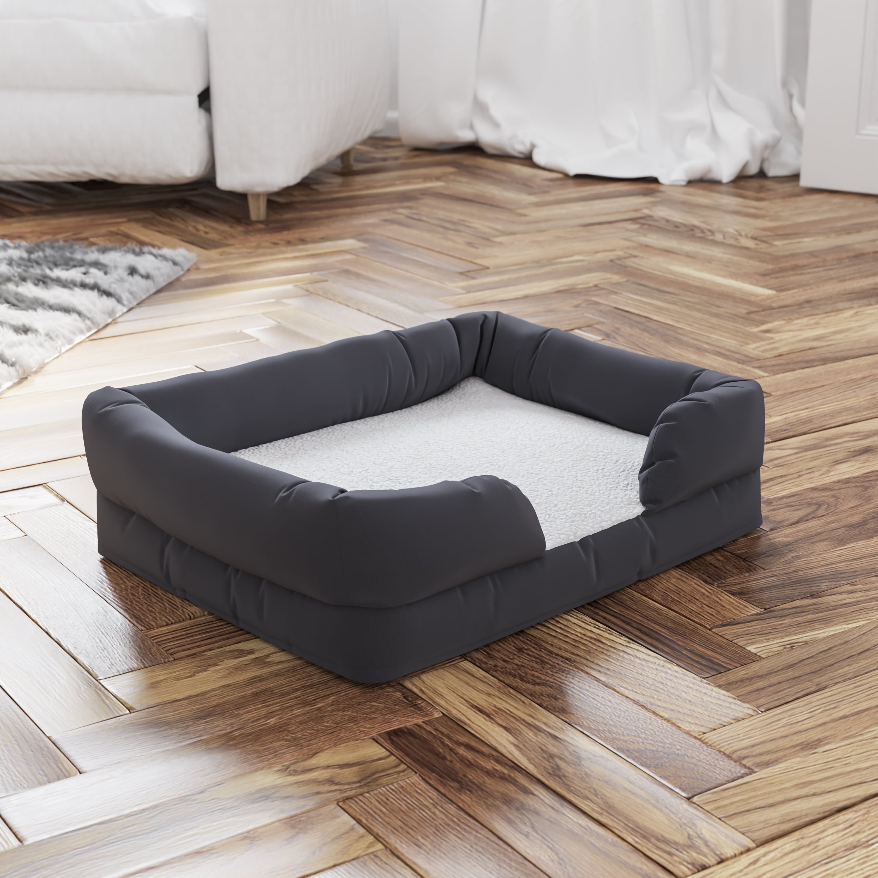 Flash Furniture Cooper Small Memory Foam Pet Bed， Gray