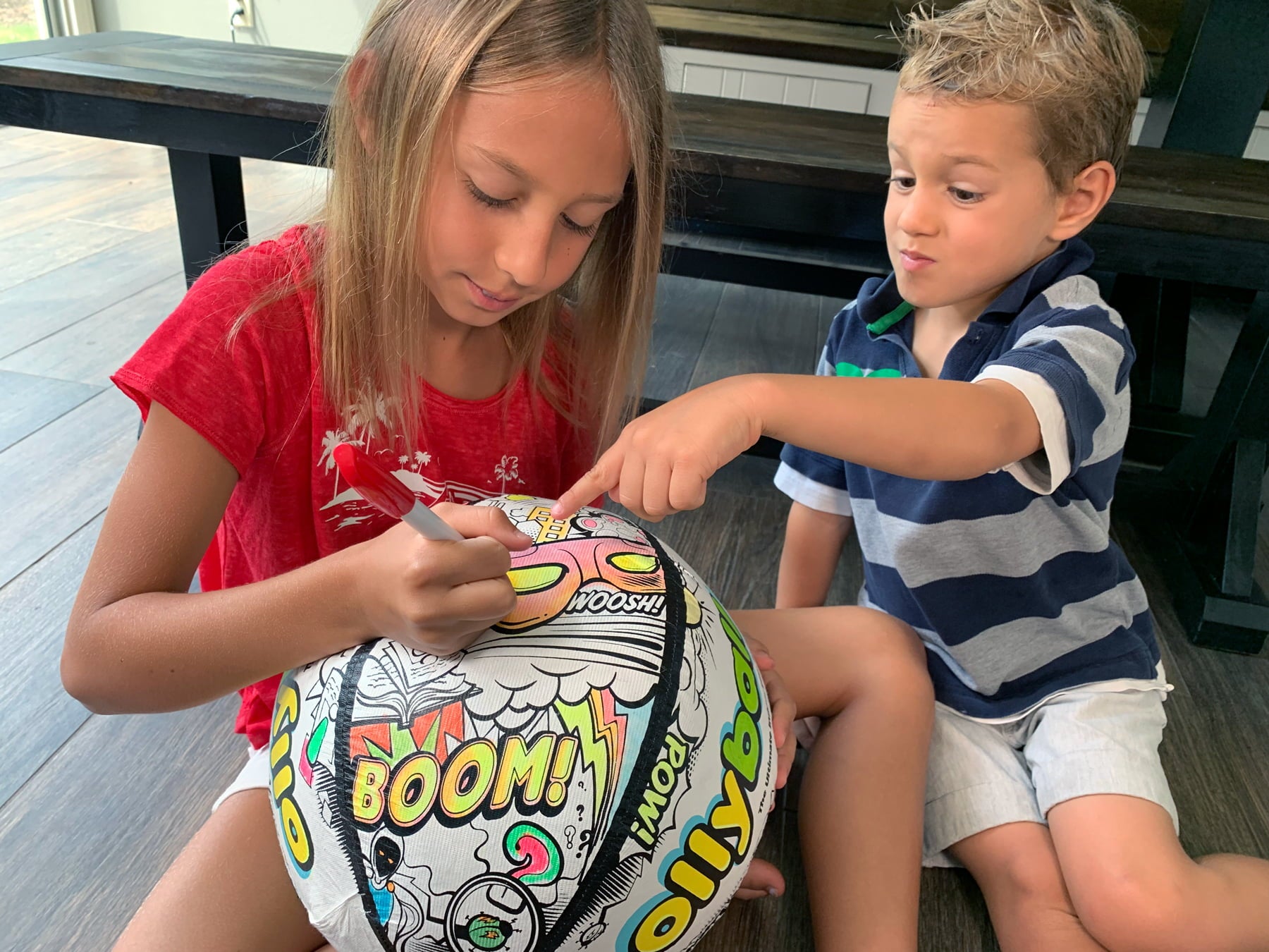 Ollyball Girl POWer! - Indoor Coloring Play Ball for Parents and Kids.