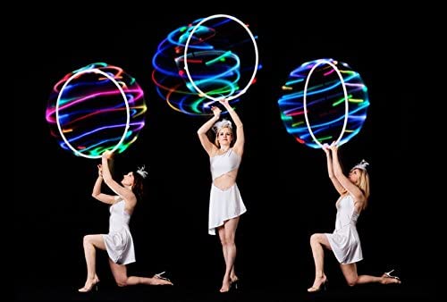 36 inch LED Hoop， generic 28 Color Strobing and Changing Hoop Light Up LED Dancing Hoops for Kids and Adults - Collapsible