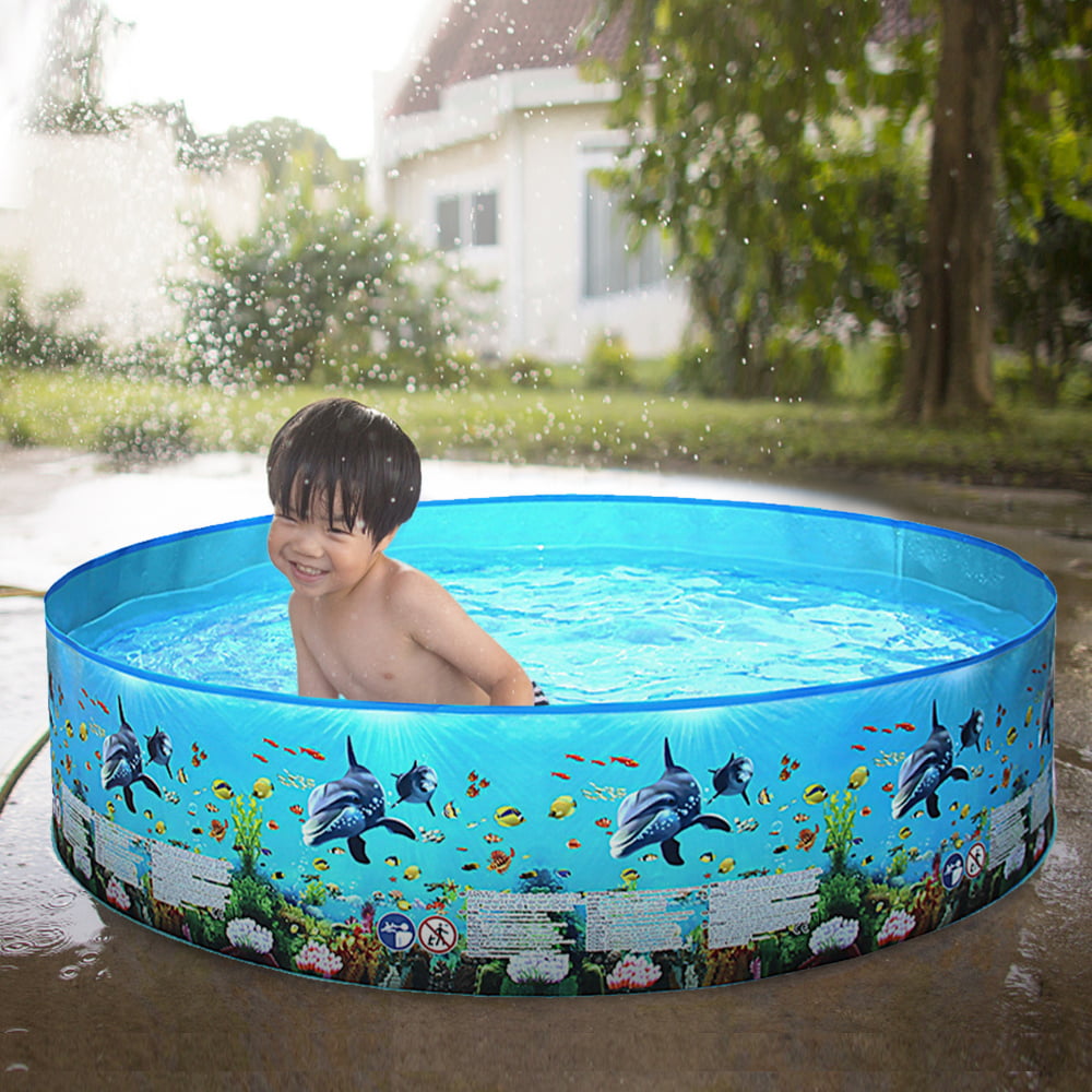 Eccomum Portable Inflation-free Hard Swimming Pool Folding Pool Family Swimming Pool Round Swimming Pool for Babies Kids Adults