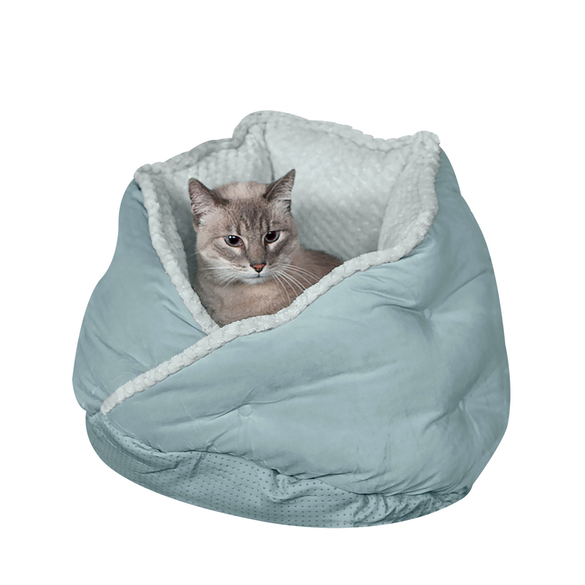 FurHaven Pet Products Minky Faux Fur and Velvet Hug Bed for Dogs and Cats