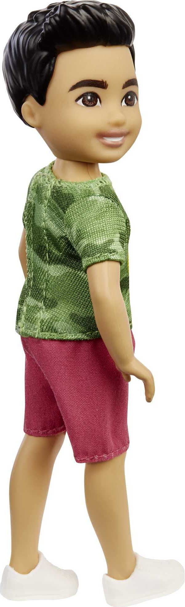 Barbie Chelsea Small Boy Doll with Black Hair in Pigtails & Brown Eyes in Removable Outfit