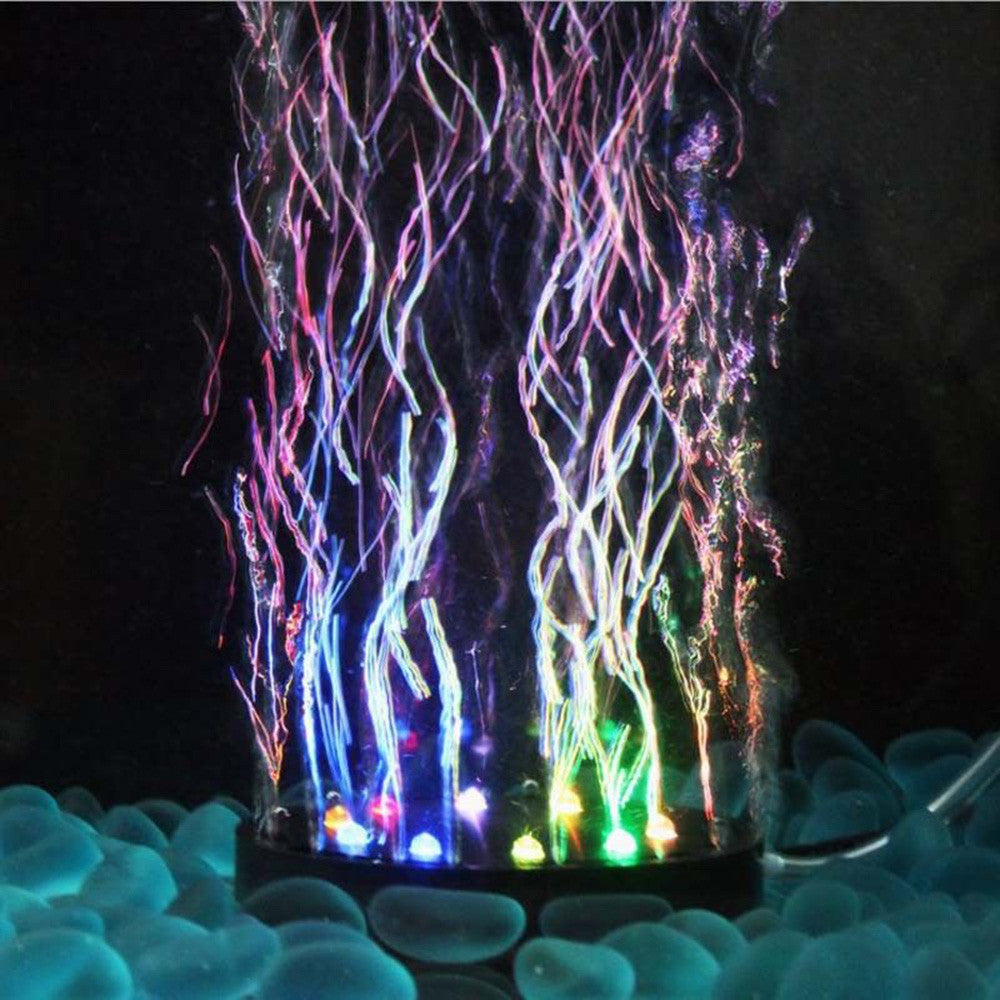 12 LED Submersible Bubble Light Air Stone for Aquarium Fish Tank Pump Curtain UK