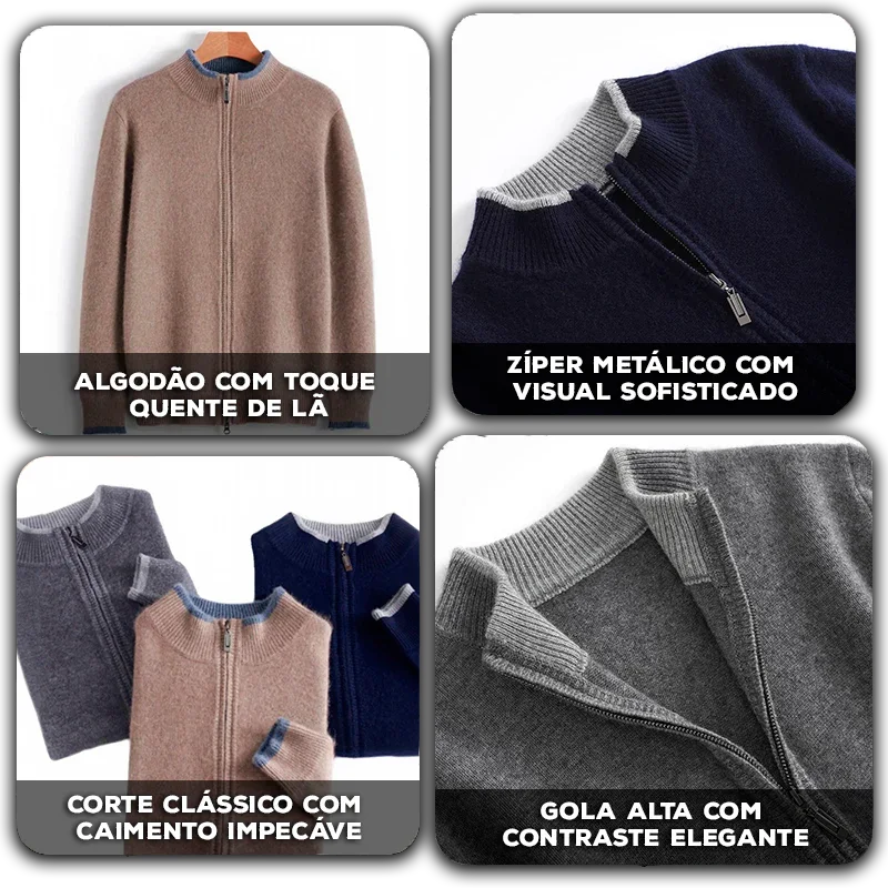 Jaqueta Milano Blend™ em Malha de Algodão com Toque de Lã / Sofisticação Atemporal para Homens de Estilo!